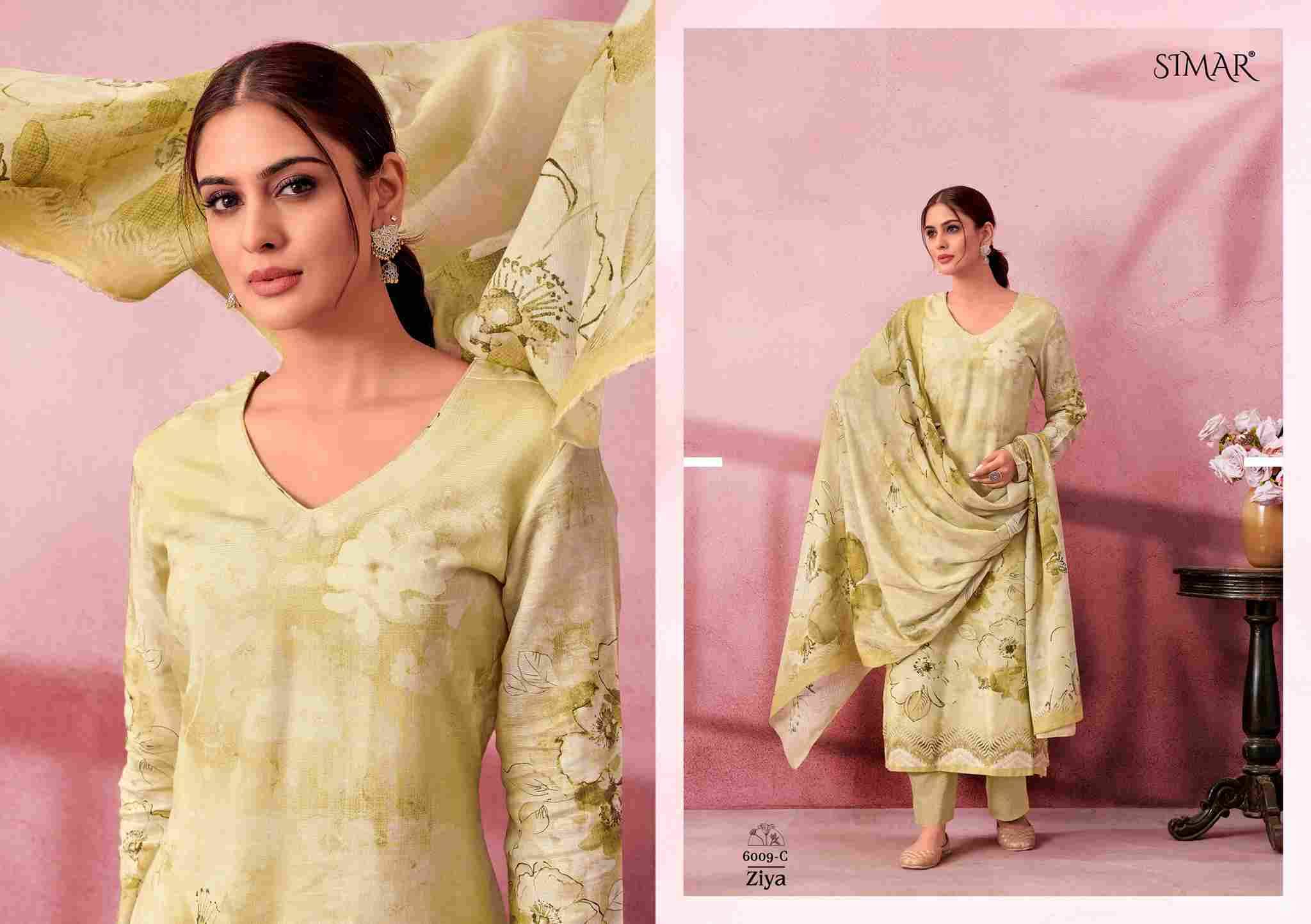 Ziya By Simar 6009-A To 6009-D Series Beautiful Festive Suits Stylish Fancy Colorful Casual Wear & Ethnic Wear Pure Linen Cotton Dresses At Wholesale Price
