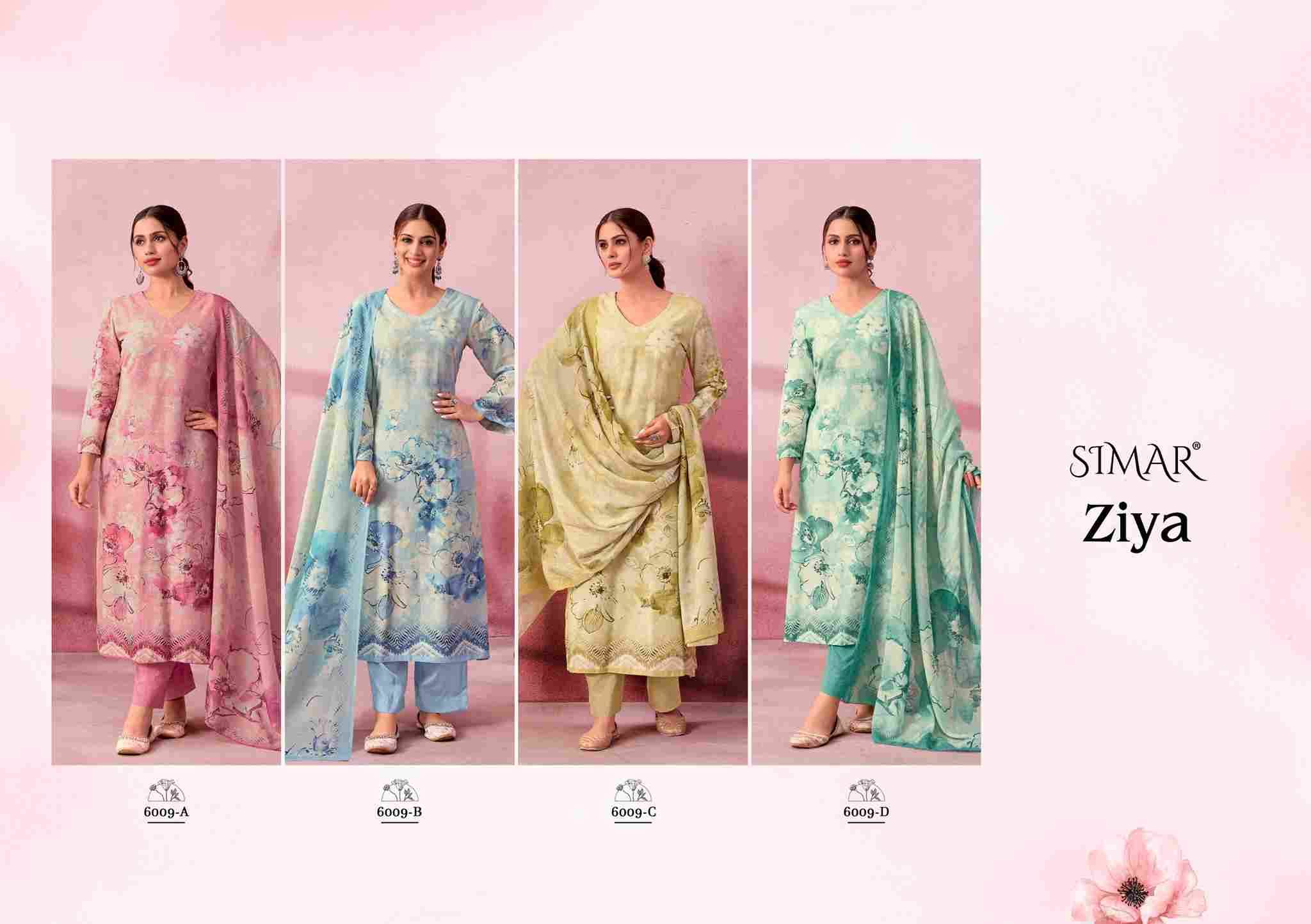 Ziya By Simar 6009-A To 6009-D Series Beautiful Festive Suits Stylish Fancy Colorful Casual Wear & Ethnic Wear Pure Linen Cotton Dresses At Wholesale Price