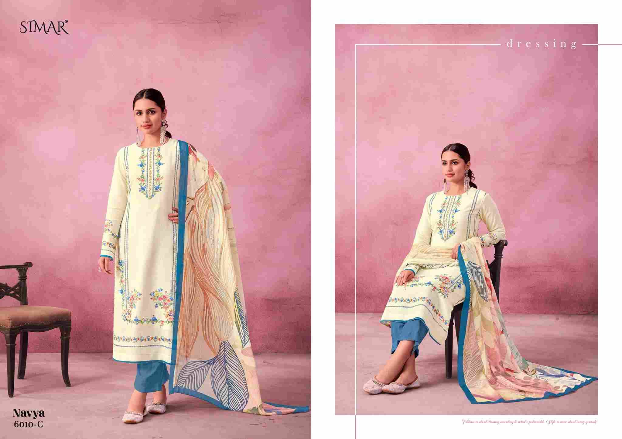 Navya By Simar 6010-A To 6010-D Series Beautiful Festive Suits Stylish Fancy Colorful Casual Wear & Ethnic Wear Pure Linen Cotton Dresses At Wholesale Price