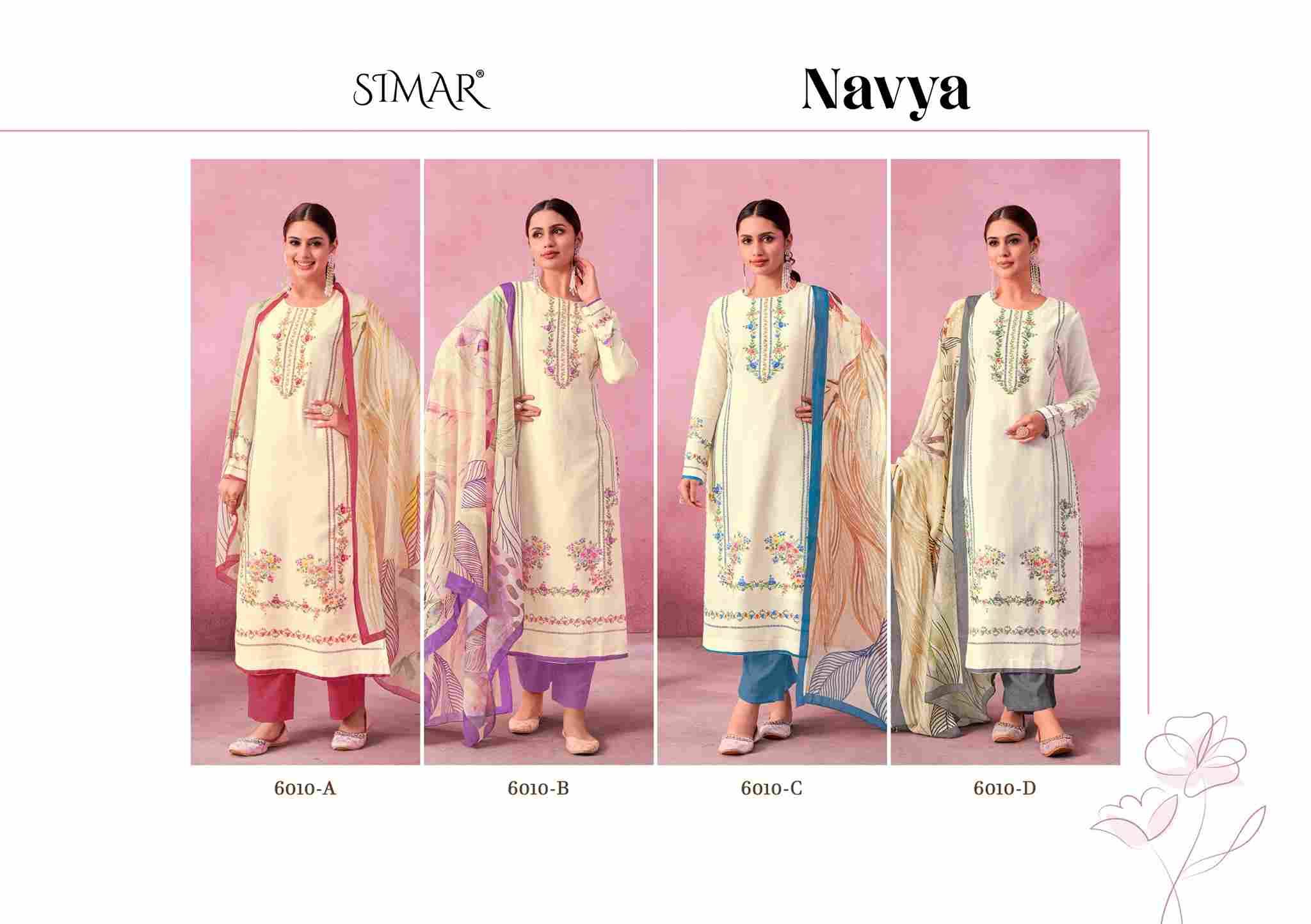 Navya By Simar 6010-A To 6010-D Series Beautiful Festive Suits Stylish Fancy Colorful Casual Wear & Ethnic Wear Pure Linen Cotton Dresses At Wholesale Price