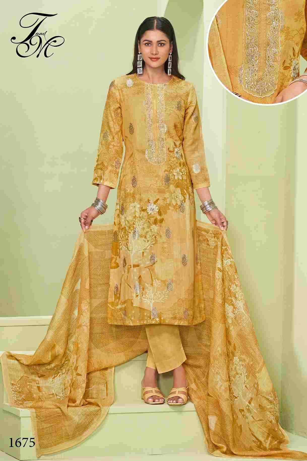 Tripti By T And M Designer Studio Beautiful Festive Suits Colorful Stylish Fancy Casual Wear & Ethnic Wear Pure Linen Jacquard Dresses At Wholesale Price