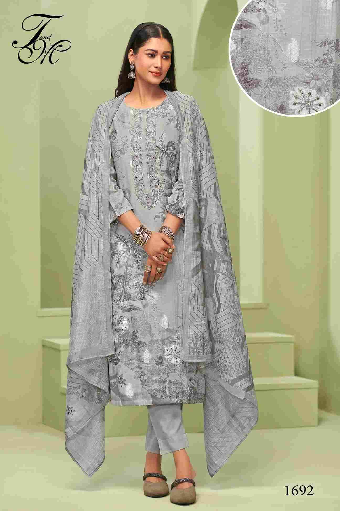 Tripti By T And M Designer Studio Beautiful Festive Suits Colorful Stylish Fancy Casual Wear & Ethnic Wear Pure Linen Jacquard Dresses At Wholesale Price