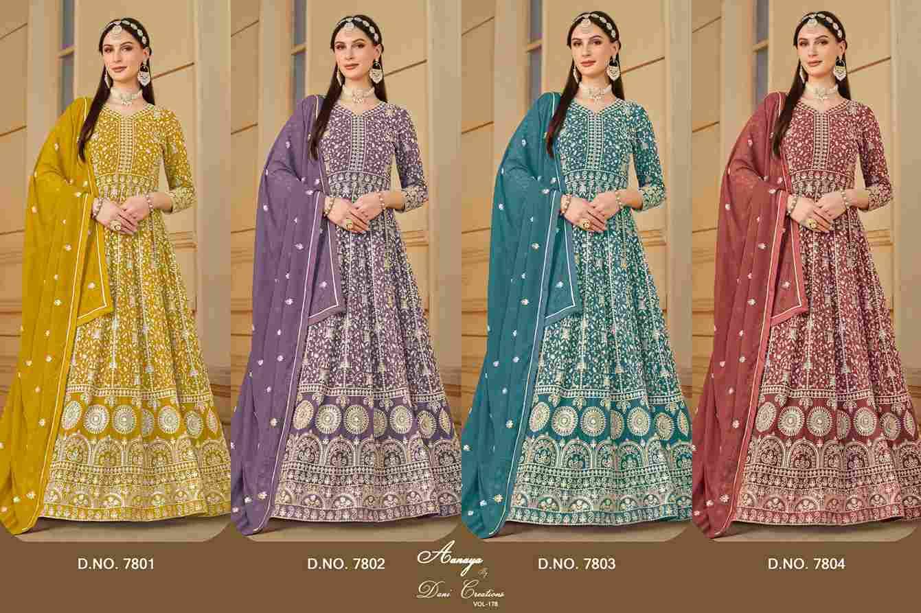 Aanaya Vol-178 By Twisha 7801 To 7804 Series Designer Stylish Fancy Colorful Beautiful Party Wear & Ethnic Wear Collection Faux Georgette Gowns With Dupatta At Wholesale Price