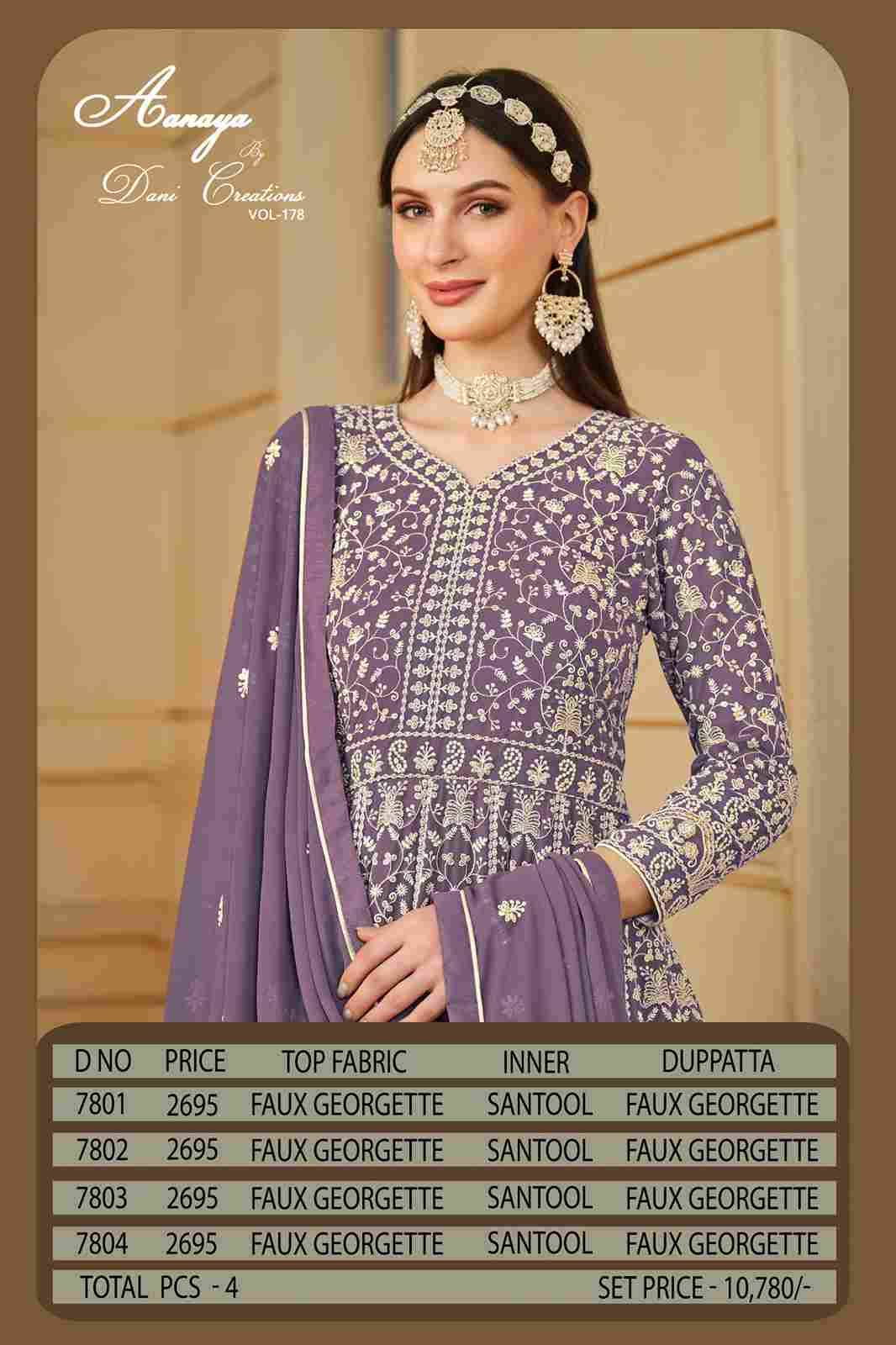 Aanaya Vol-178 By Twisha 7801 To 7804 Series Designer Stylish Fancy Colorful Beautiful Party Wear & Ethnic Wear Collection Faux Georgette Gowns With Dupatta At Wholesale Price