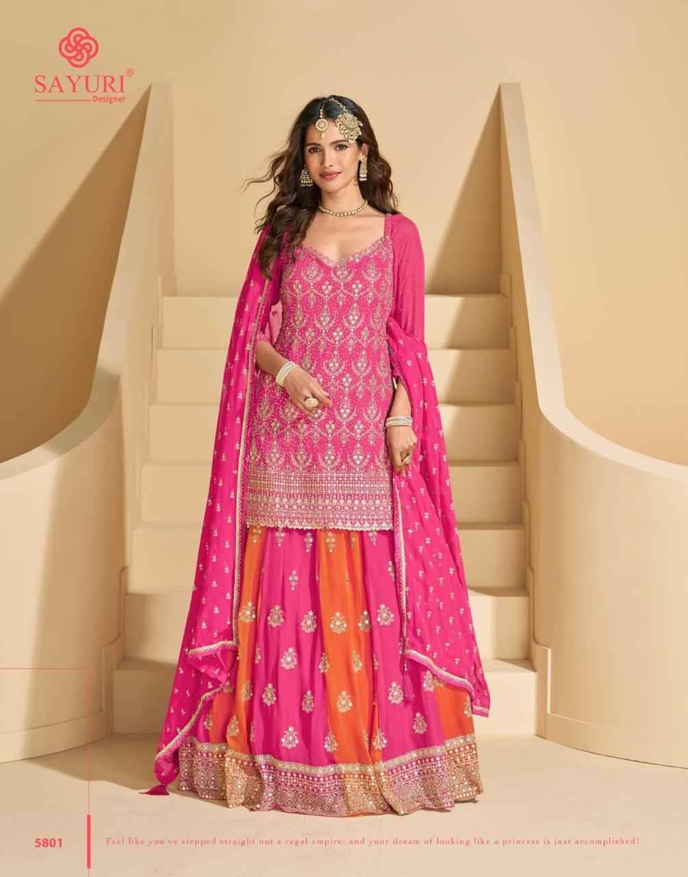 Madhubala By Sayuri 5800 To 5802 Series Designer Festive Suits Collection Beautiful Stylish Fancy Colorful Party Wear & Occasional Wear Georgette Dresses At Wholesale Price