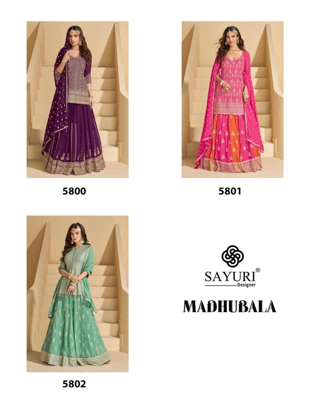 Madhubala By Sayuri 5800 To 5802 Series Designer Festive Suits Collection Beautiful Stylish Fancy Colorful Party Wear & Occasional Wear Georgette Dresses At Wholesale Price