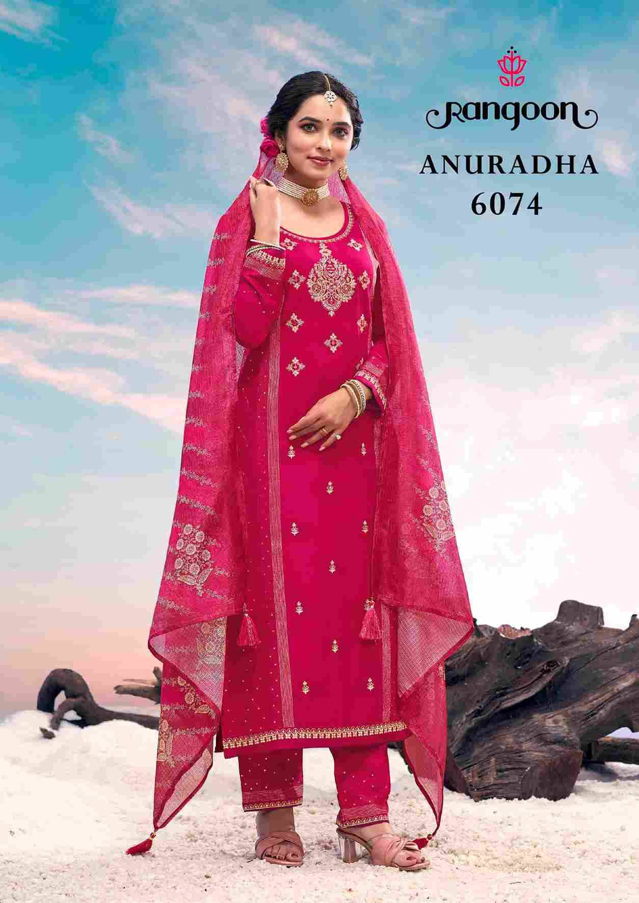 Anuradha By Rangoon 6071 To 6076 Series Beautiful Stylish Festive Suits Fancy Colorful Casual Wear & Ethnic Wear & Ready To Wear Rayon Embroidered Dresses At Wholesale Price