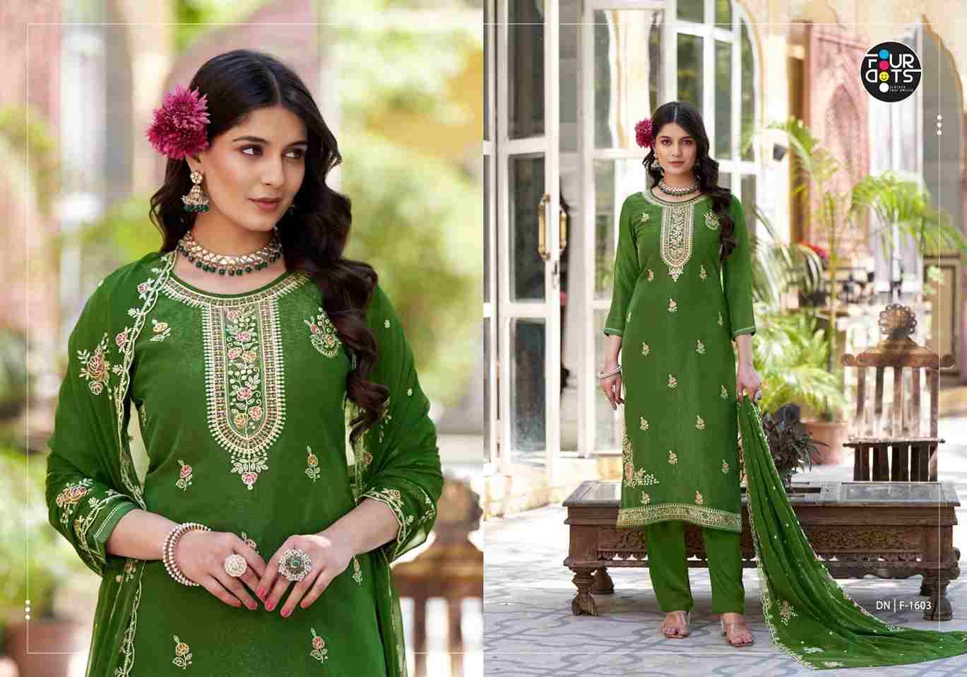 Deeva By Four Dots 1601 To 1604 Series Beautiful Stylish Festive Suits Fancy Colorful Casual Wear & Ethnic Wear & Ready To Wear Silk With Work Dresses At Wholesale Price