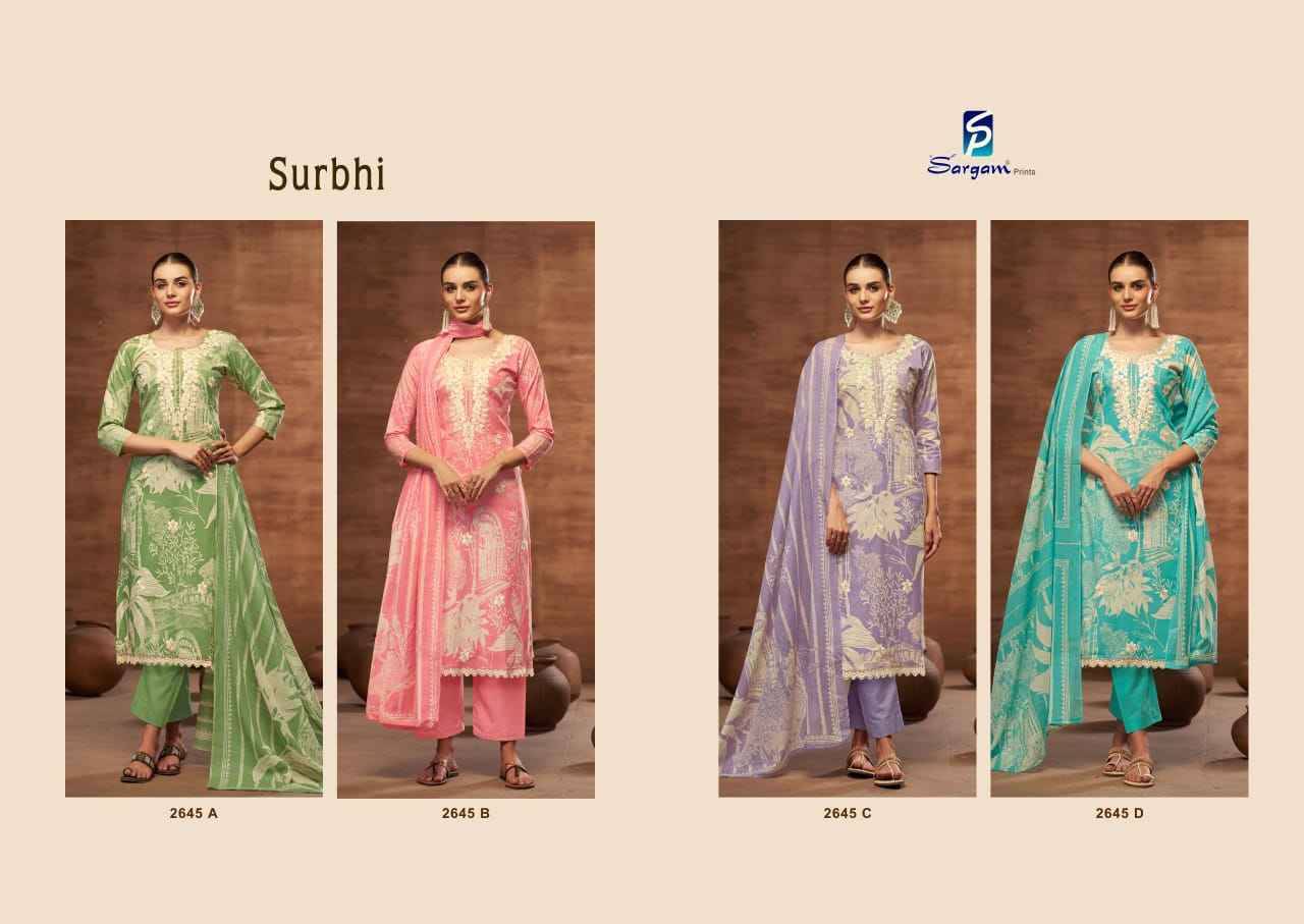 Surbhi By Sargam Prints 2645-A To 2645-D Series Beautiful Festive Suits Colorful Stylish Fancy Casual Wear & Ethnic Wear Pure Cambric Dresses At Wholesale Price