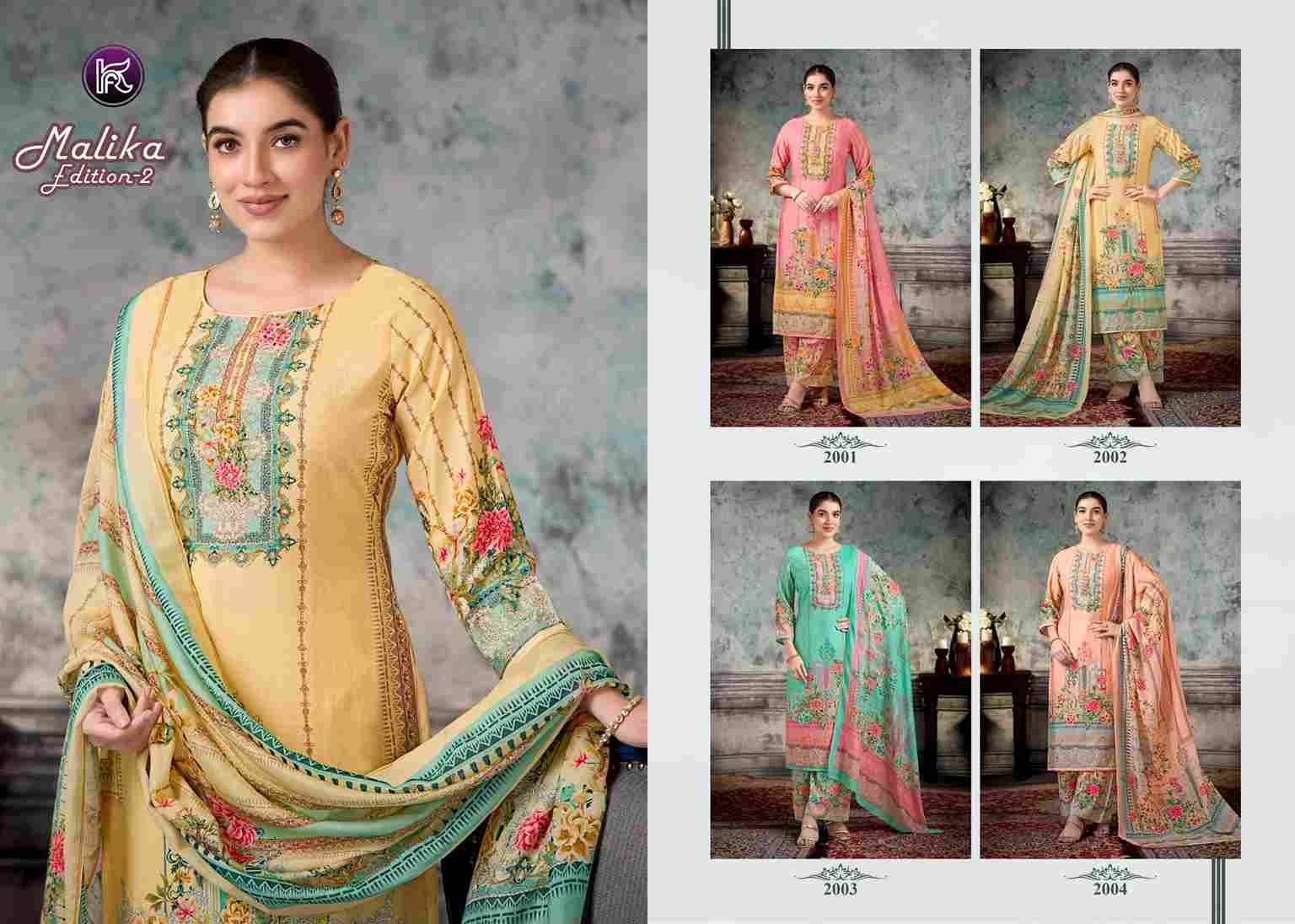 Malika Vol-2 By Kala Fashion 2001 To 2004 Series Beautiful Festive Suits Colorful Stylish Fancy Casual Wear & Ethnic Wear Pure Muslin With Work Dresses At Wholesale Price