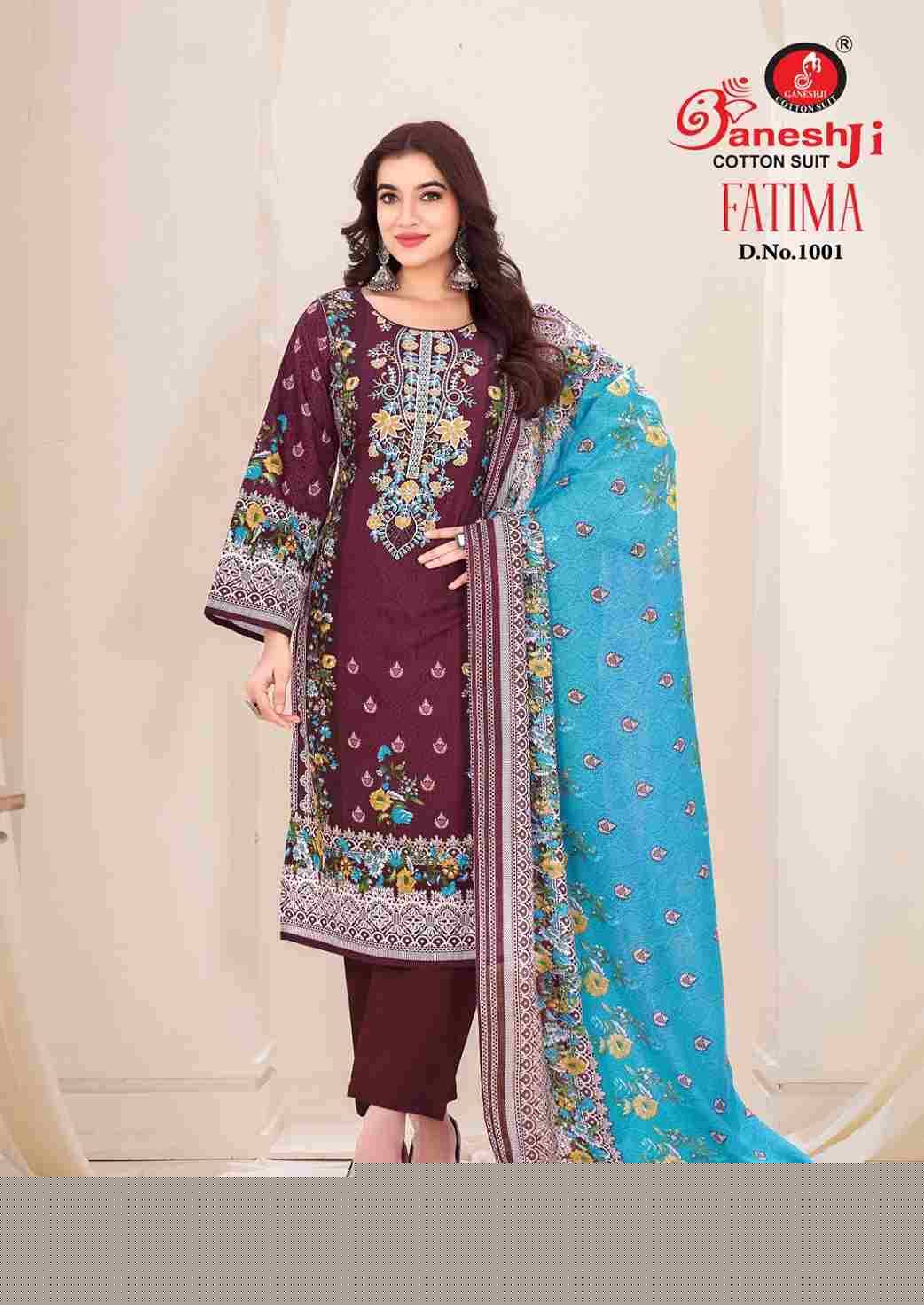 Fatima Vol-1 By Ganeshji 1001 To 1008 Series Beautiful Festive Suits Stylish Fancy Colorful Casual Wear & Ethnic Wear Heavy Cotton Print Dresses At Wholesale Price