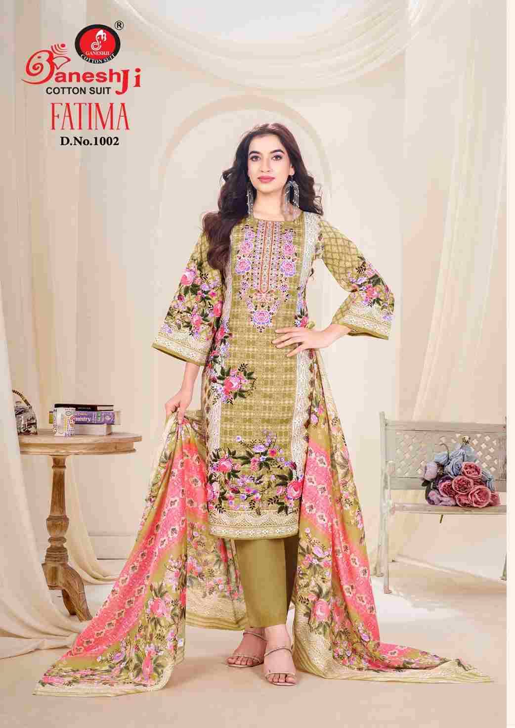 Fatima Vol-1 By Ganeshji 1001 To 1008 Series Beautiful Festive Suits Stylish Fancy Colorful Casual Wear & Ethnic Wear Heavy Cotton Print Dresses At Wholesale Price