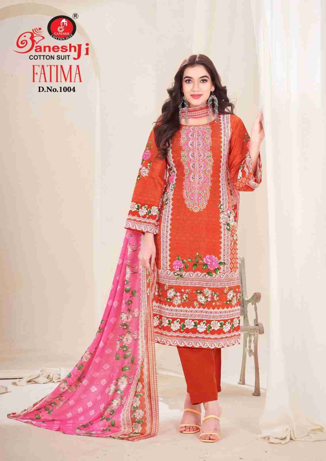 Fatima Vol-1 By Ganeshji 1001 To 1008 Series Beautiful Festive Suits Stylish Fancy Colorful Casual Wear & Ethnic Wear Heavy Cotton Print Dresses At Wholesale Price