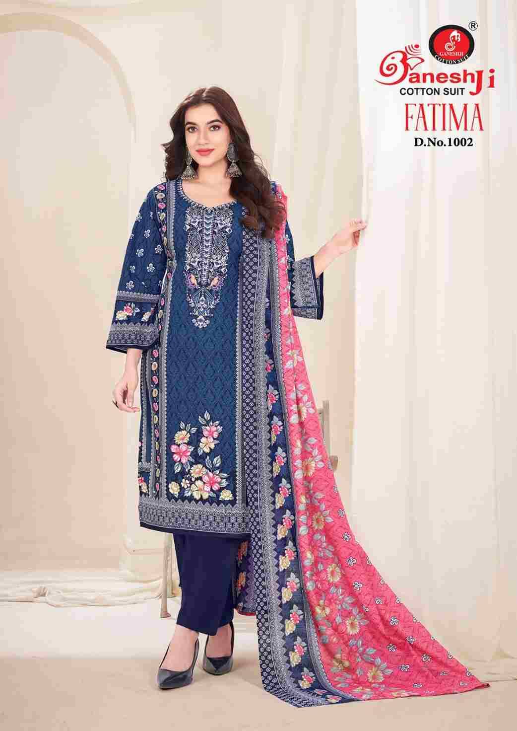 Fatima Vol-1 By Ganeshji 1001 To 1008 Series Beautiful Festive Suits Stylish Fancy Colorful Casual Wear & Ethnic Wear Heavy Cotton Print Dresses At Wholesale Price