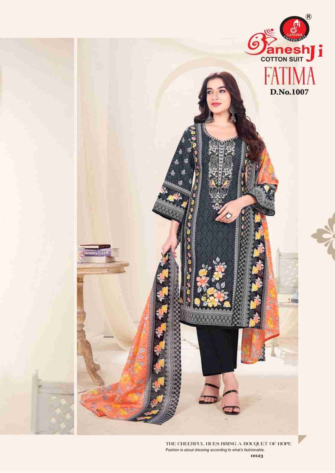 Fatima Vol-1 By Ganeshji 1001 To 1008 Series Beautiful Festive Suits Stylish Fancy Colorful Casual Wear & Ethnic Wear Heavy Cotton Print Dresses At Wholesale Price