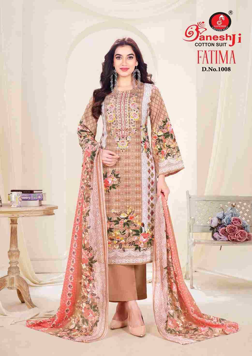 Fatima Vol-1 By Ganeshji 1001 To 1008 Series Beautiful Festive Suits Stylish Fancy Colorful Casual Wear & Ethnic Wear Heavy Cotton Print Dresses At Wholesale Price