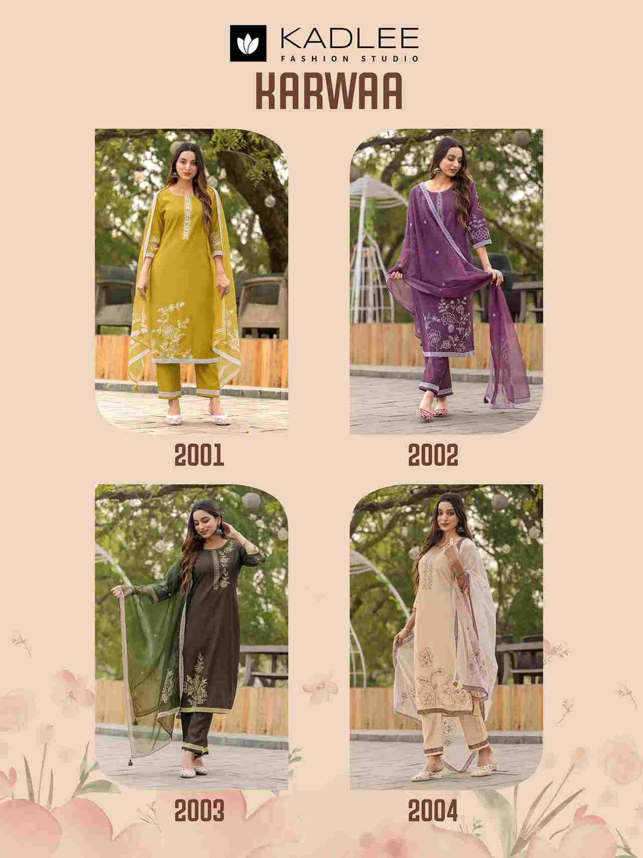 Karwaa By Kadlee 2001 To 2004 Series Beautiful Festive Suits Colorful Stylish Fancy Casual Wear & Ethnic Wear Viscose Print Dresses At Wholesale Price