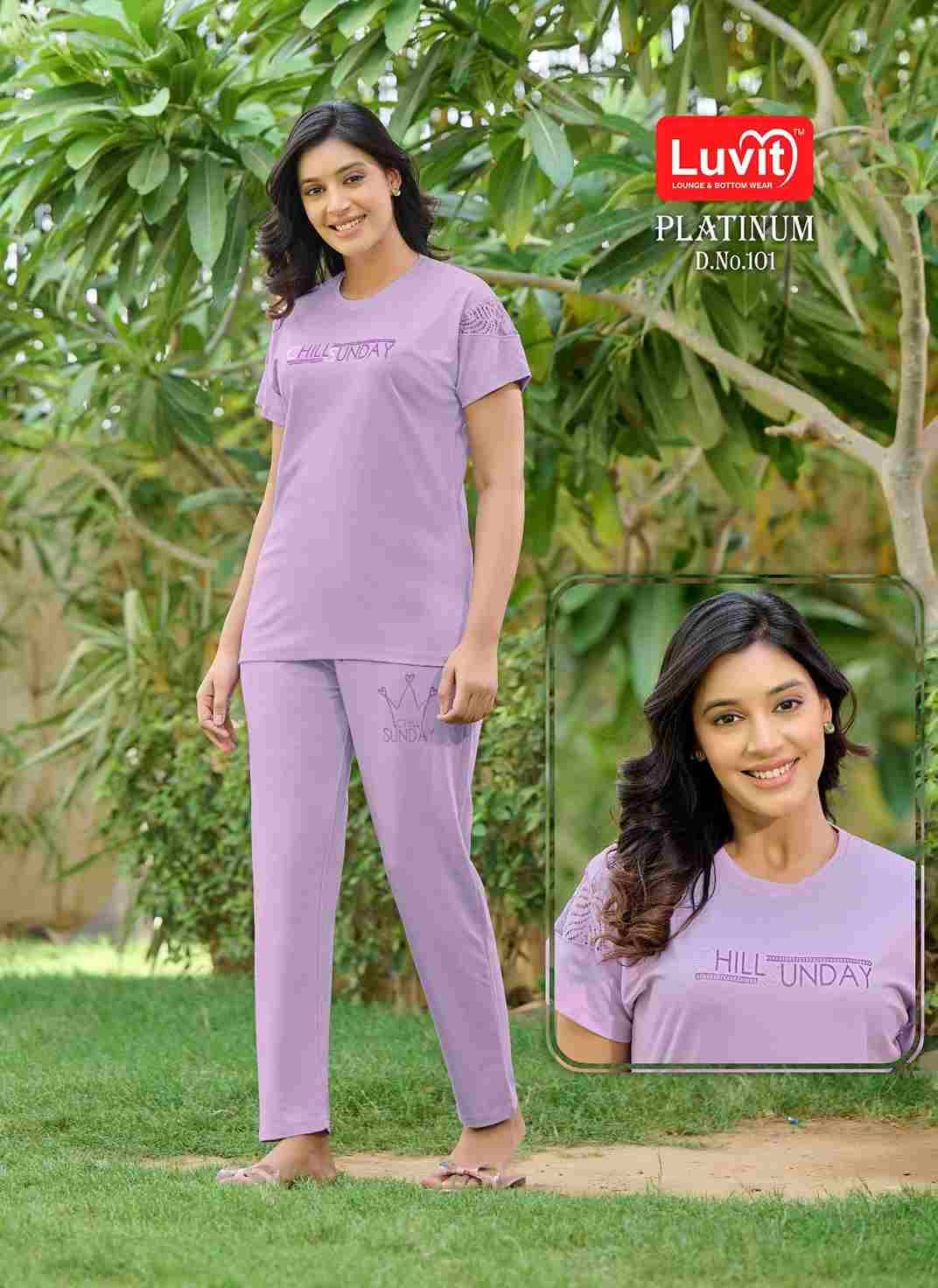 Platinum By Luvit 101 To 108 Series Beautiful Stylish Fancy Colorful Casual Wear & Ethnic Wear Tencel Night Suits At Wholesale Price