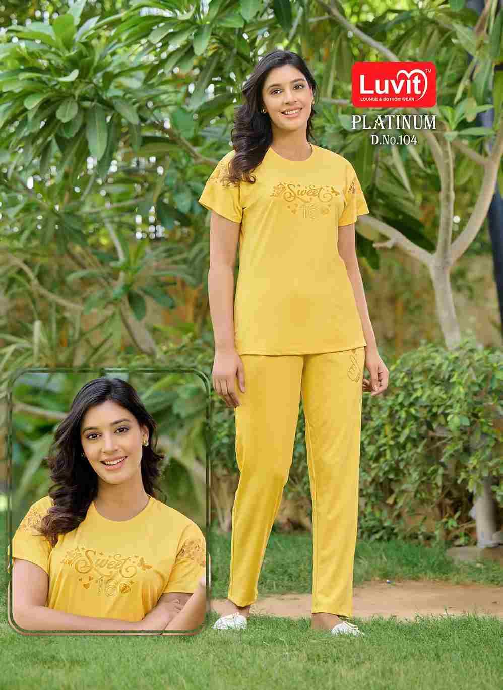 Platinum By Luvit 101 To 108 Series Beautiful Stylish Fancy Colorful Casual Wear & Ethnic Wear Tencel Night Suits At Wholesale Price