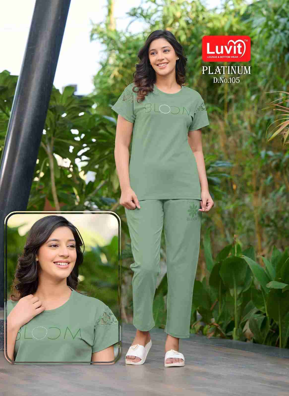 Platinum By Luvit 101 To 108 Series Beautiful Stylish Fancy Colorful Casual Wear & Ethnic Wear Tencel Night Suits At Wholesale Price