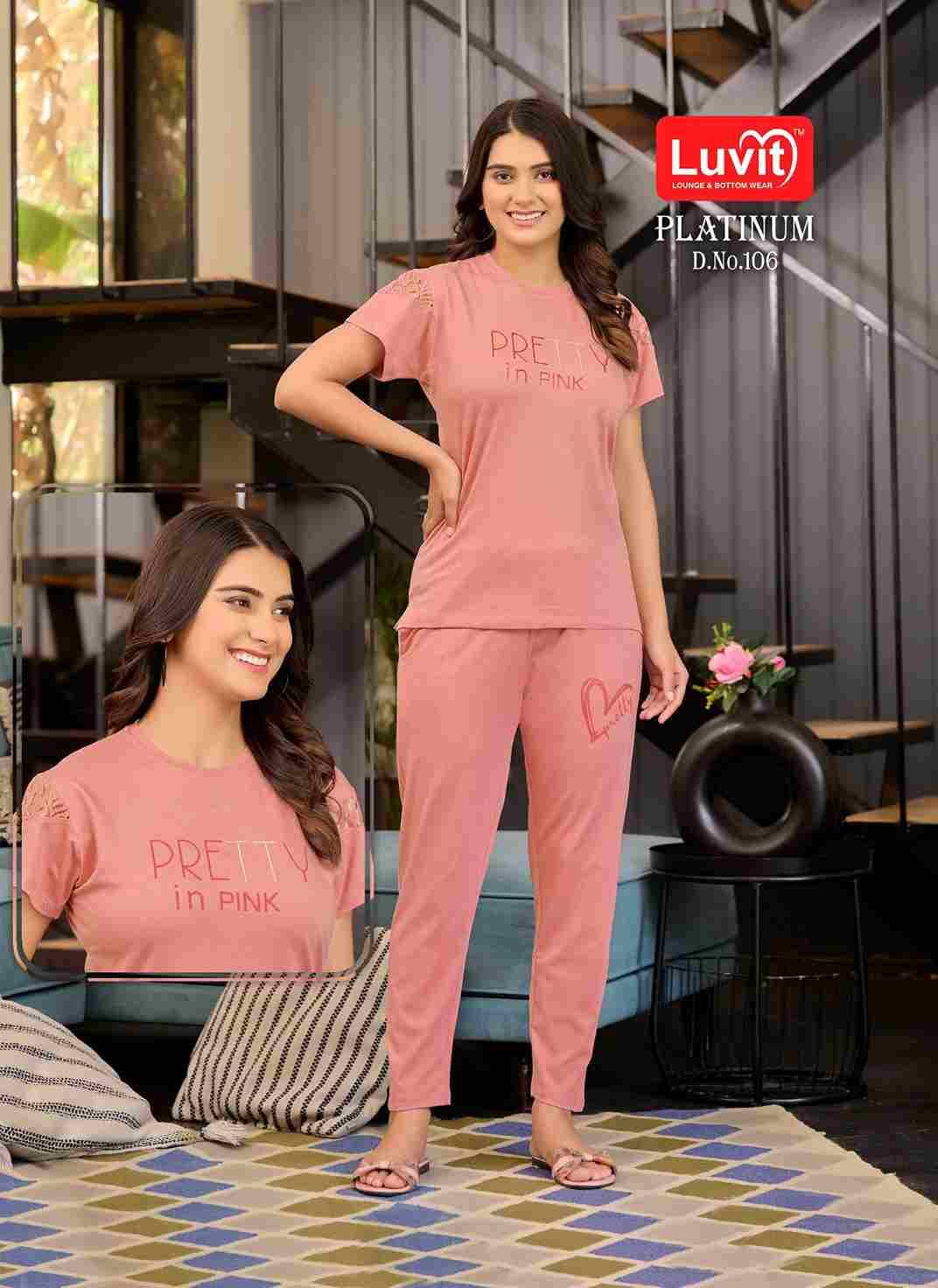 Platinum By Luvit 101 To 108 Series Beautiful Stylish Fancy Colorful Casual Wear & Ethnic Wear Tencel Night Suits At Wholesale Price