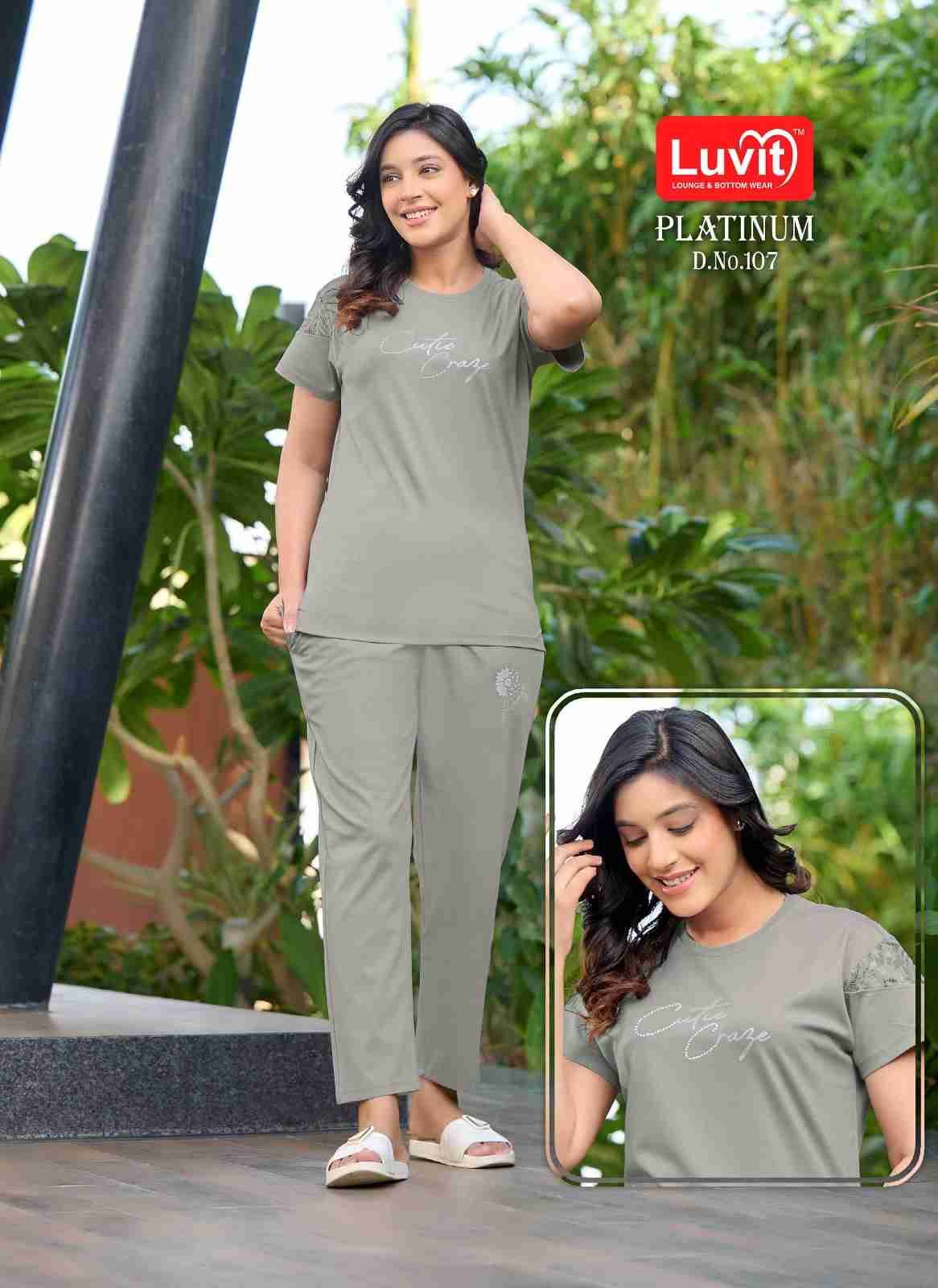 Platinum By Luvit 101 To 108 Series Beautiful Stylish Fancy Colorful Casual Wear & Ethnic Wear Tencel Night Suits At Wholesale Price
