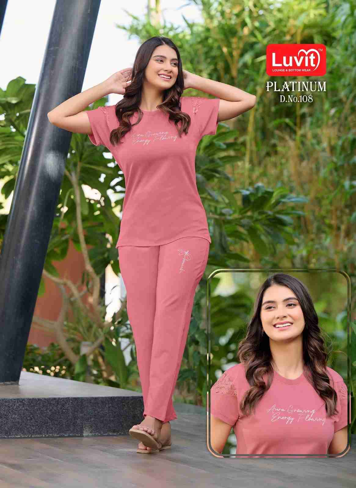Platinum By Luvit 101 To 108 Series Beautiful Stylish Fancy Colorful Casual Wear & Ethnic Wear Tencel Night Suits At Wholesale Price
