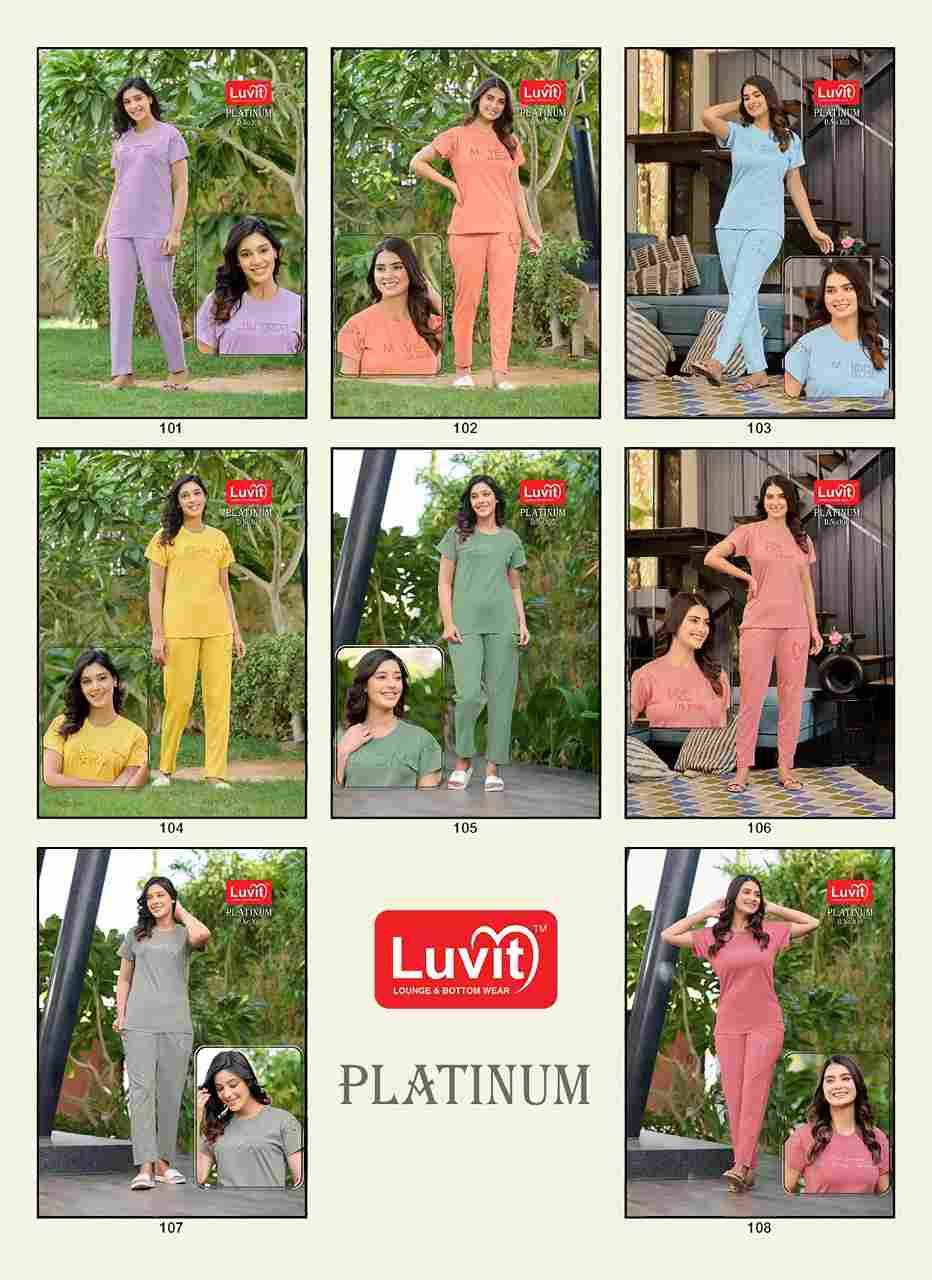 Platinum By Luvit 101 To 108 Series Beautiful Stylish Fancy Colorful Casual Wear & Ethnic Wear Tencel Night Suits At Wholesale Price