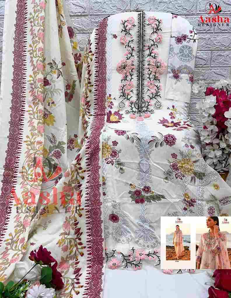 Aasha 1124 Colours By Aasha Designer 1124-A To 1124-B Series Pakistani Suits Beautiful Fancy Colorful Stylish Party Wear & Occasional Wear Pure Cotton Embroidery Dresses At Wholesale Price