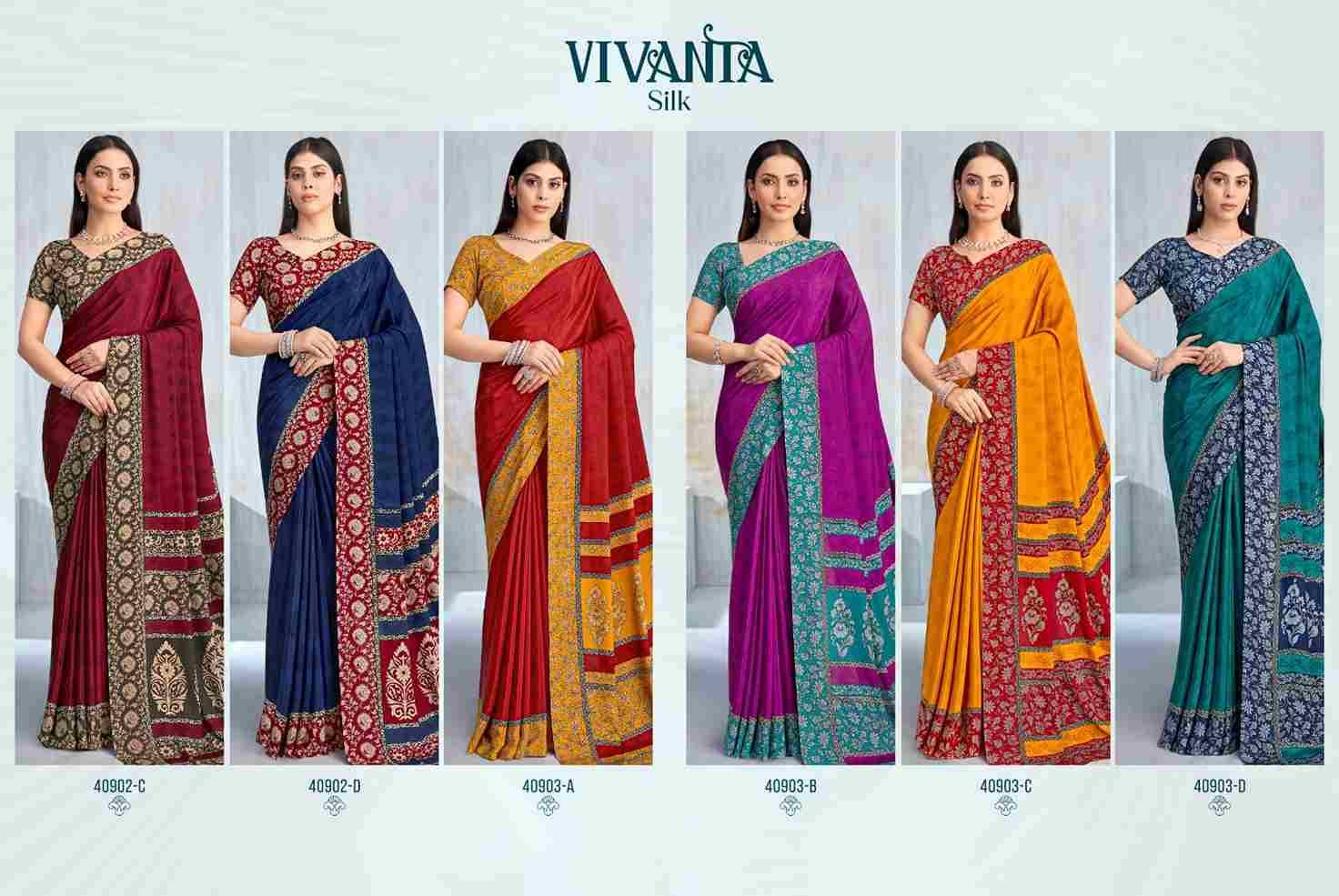 Vivanta Silk Vol-42 By Ruchi Sarees 40901-A To 40903-D Series Indian Traditional Wear Collection Beautiful Stylish Fancy Colorful Party Wear & Occasional Wear Crepe Silk Sarees At Wholesale Price