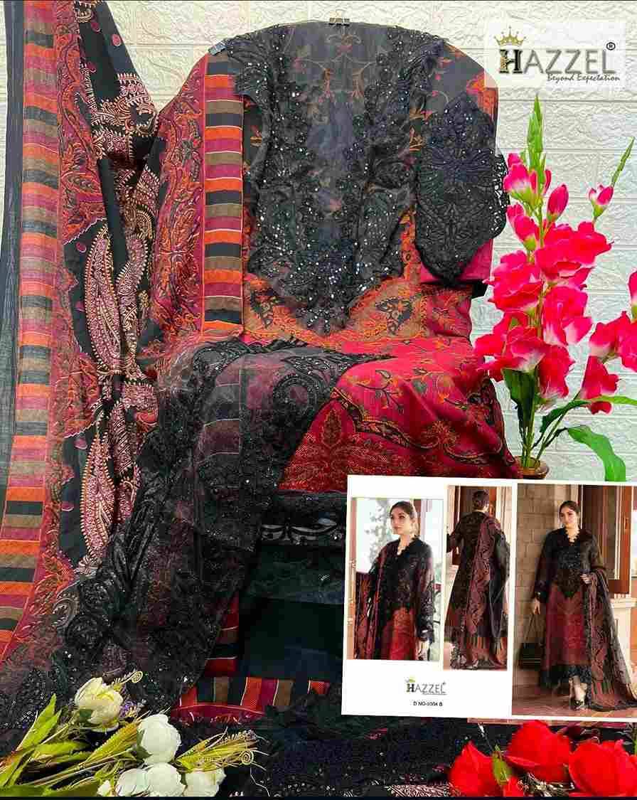Maria.B 304 Colours By Hazzel 304-A To 304-B Series Pakistani Suits Collection Beautiful Stylish Fancy Colorful Party Wear & Occasional Wear Pure Cambric Cotton Dresses At Wholesale Price