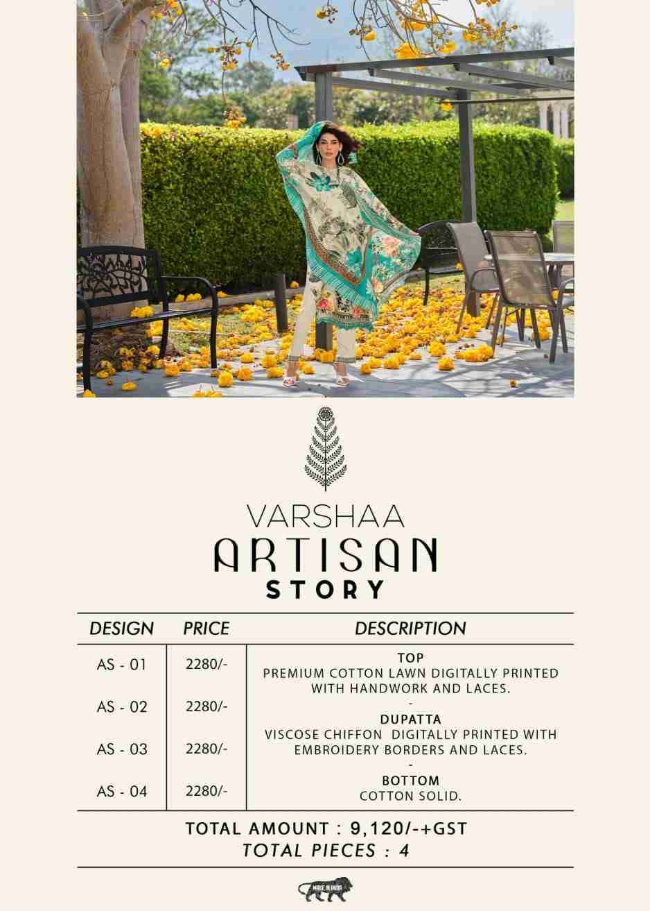 Artisan Story By Varshaa 01 To 04 Series Beautiful Festive Suits Colorful Stylish Fancy Casual Wear & Ethnic Wear Cotton Lawn Dresses At Wholesale Price