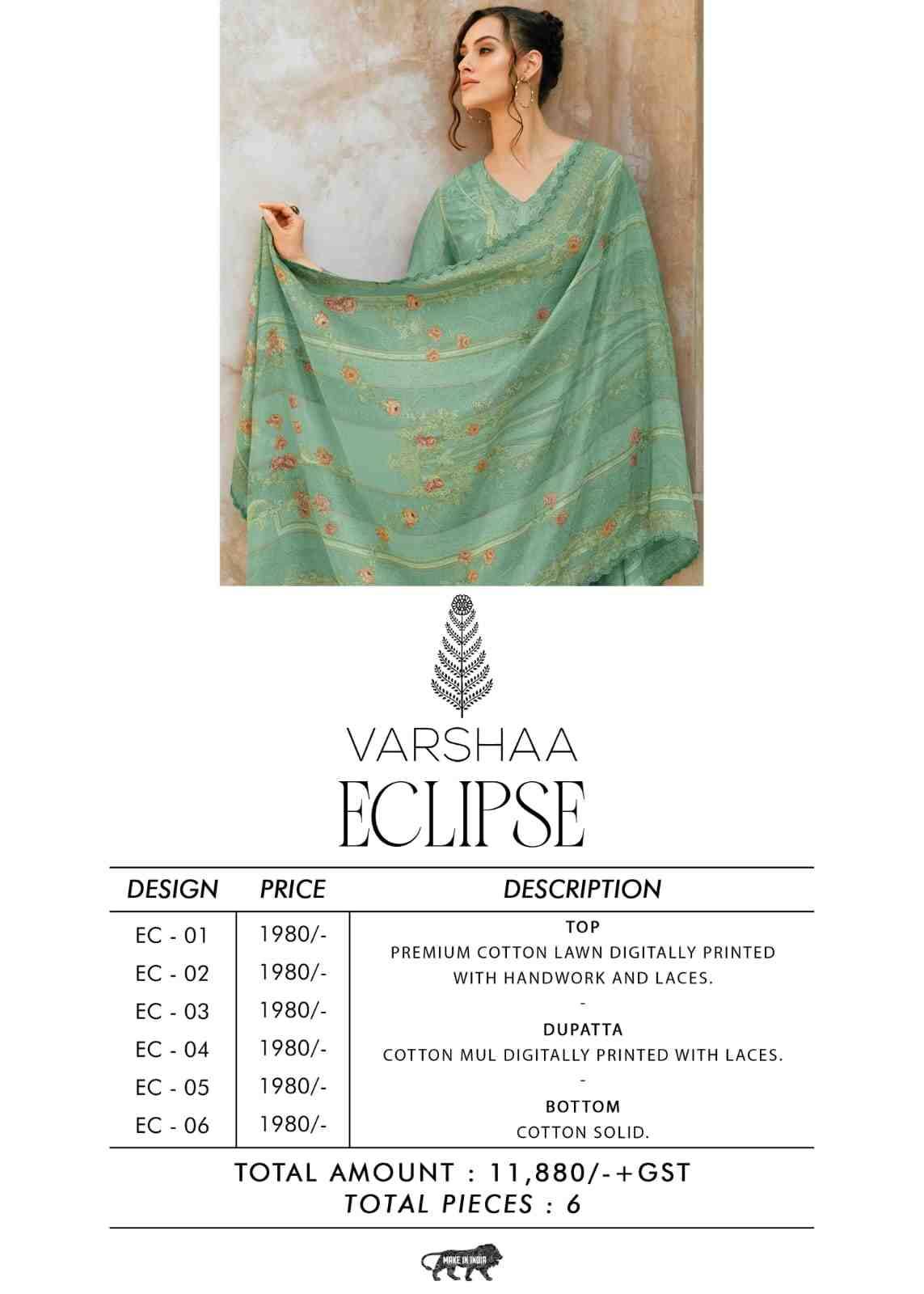 Eclipse By Varshaa 01 To 06 Series Beautiful Festive Suits Colorful Stylish Fancy Casual Wear & Ethnic Wear Cotton Lawn Dresses At Wholesale Price
