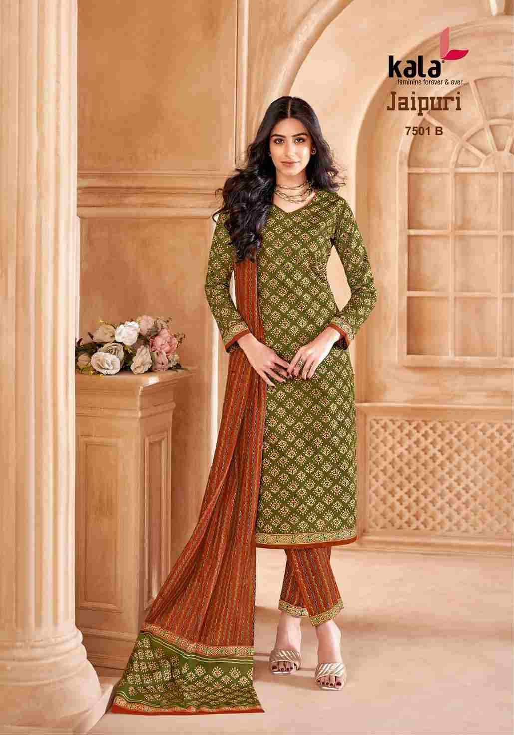 Jaipuri Vol-7 By Kala 7501-B To 7512-B Series Beautiful Suits Colorful Stylish Fancy Casual Wear & Ethnic Wear Premium Cotton Print Dresses At Wholesale Price