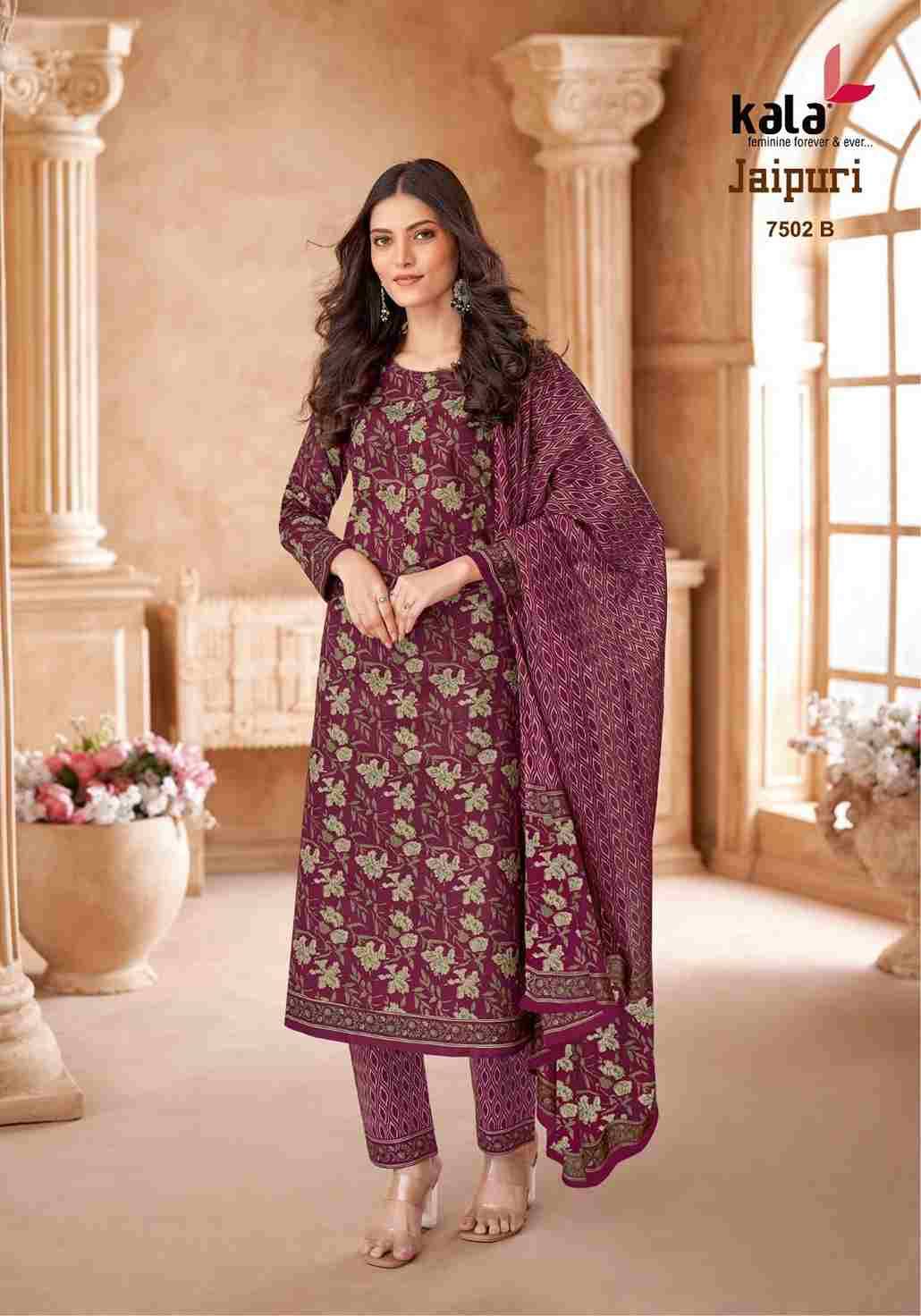 Jaipuri Vol-7 By Kala 7501-B To 7512-B Series Beautiful Suits Colorful Stylish Fancy Casual Wear & Ethnic Wear Premium Cotton Print Dresses At Wholesale Price