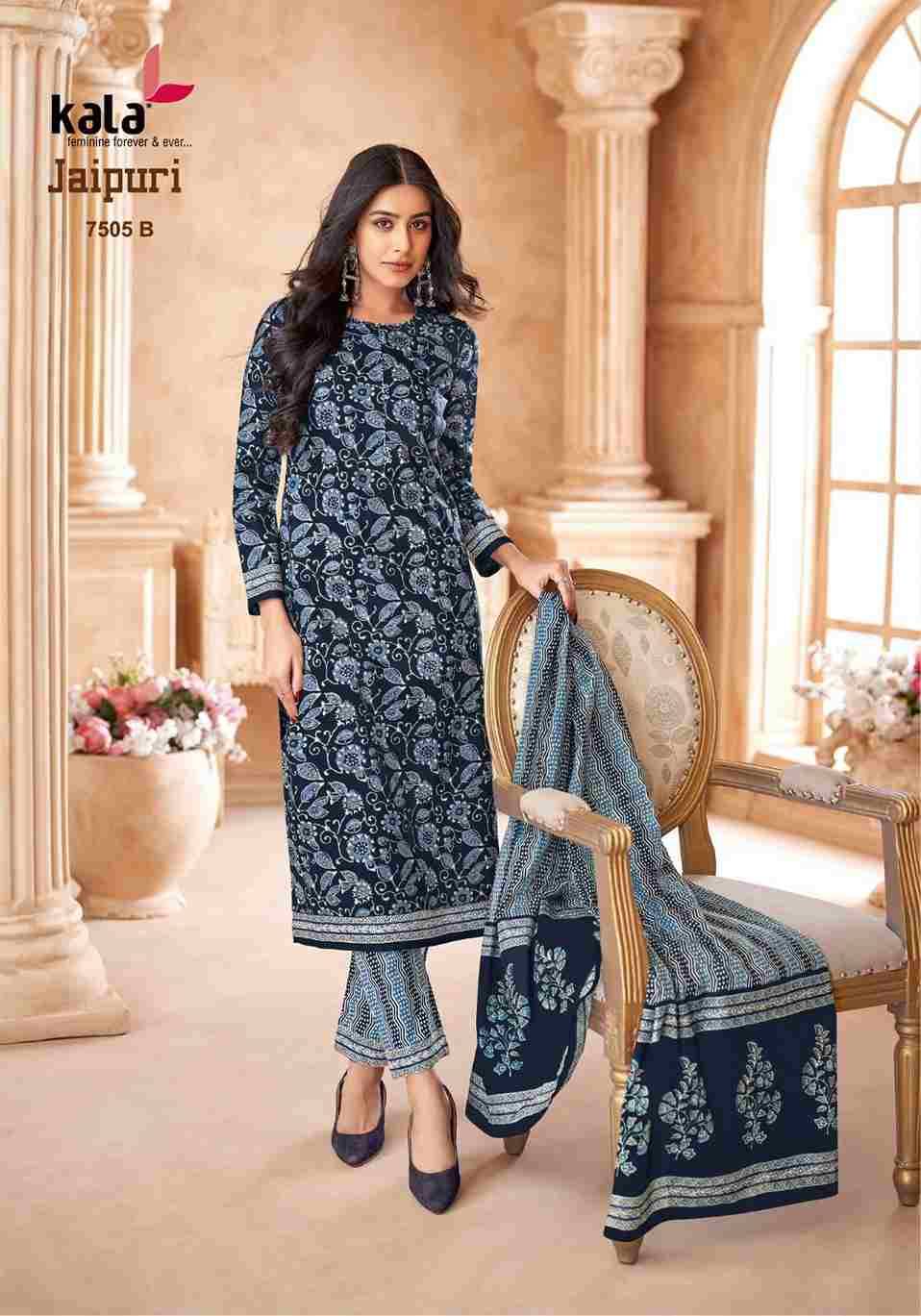 Jaipuri Vol-7 By Kala 7501-B To 7512-B Series Beautiful Suits Colorful Stylish Fancy Casual Wear & Ethnic Wear Premium Cotton Print Dresses At Wholesale Price