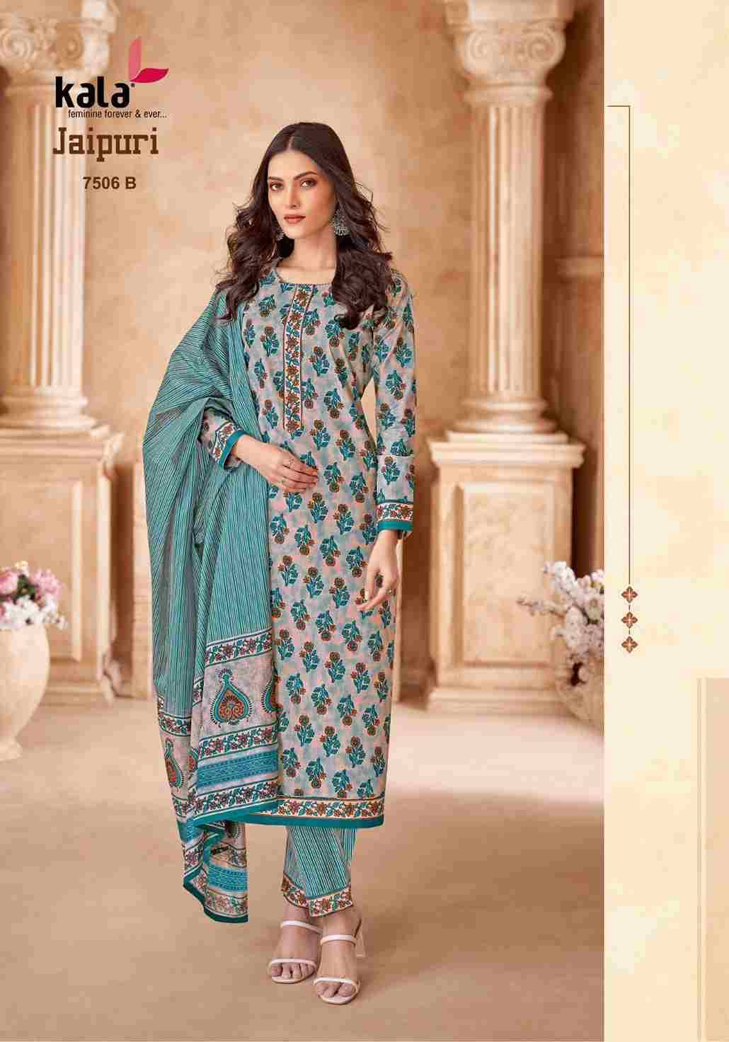 Jaipuri Vol-7 By Kala 7501-B To 7512-B Series Beautiful Suits Colorful Stylish Fancy Casual Wear & Ethnic Wear Premium Cotton Print Dresses At Wholesale Price