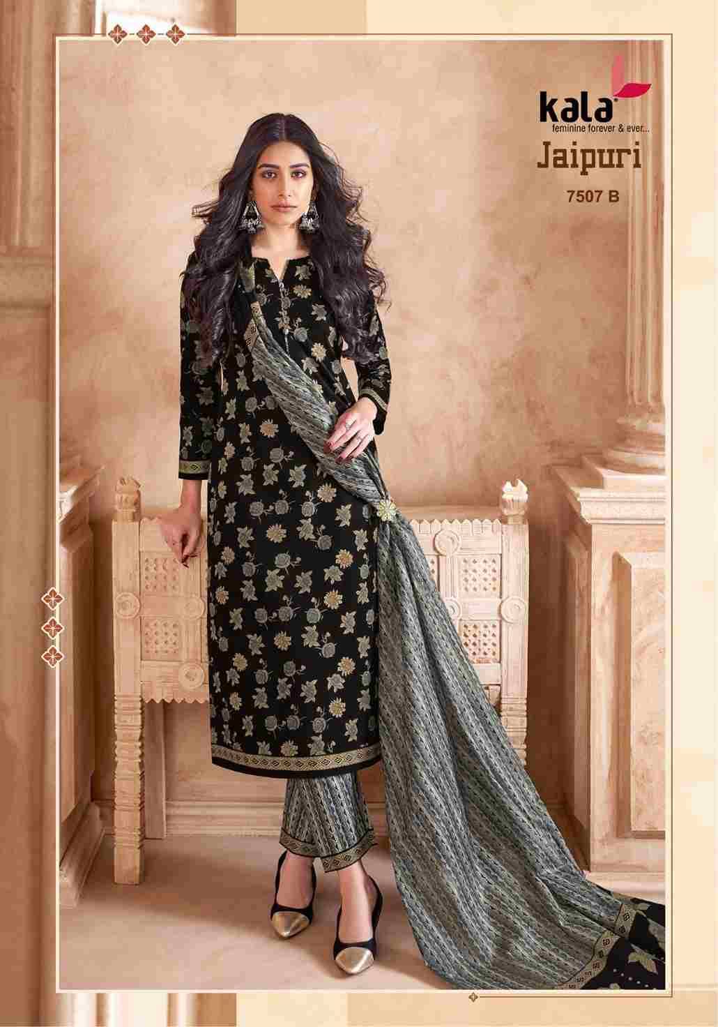 Jaipuri Vol-7 By Kala 7501-B To 7512-B Series Beautiful Suits Colorful Stylish Fancy Casual Wear & Ethnic Wear Premium Cotton Print Dresses At Wholesale Price