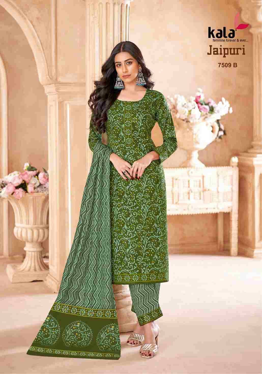 Jaipuri Vol-7 By Kala 7501-B To 7512-B Series Beautiful Suits Colorful Stylish Fancy Casual Wear & Ethnic Wear Premium Cotton Print Dresses At Wholesale Price