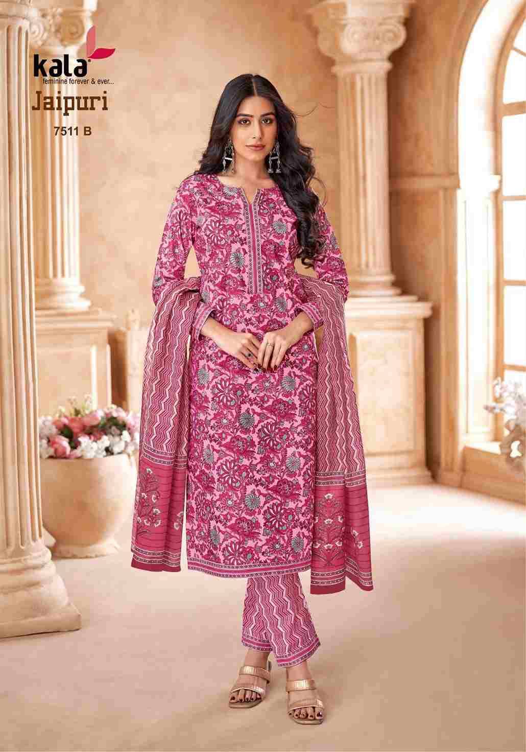 Jaipuri Vol-7 By Kala 7501-B To 7512-B Series Beautiful Suits Colorful Stylish Fancy Casual Wear & Ethnic Wear Premium Cotton Print Dresses At Wholesale Price