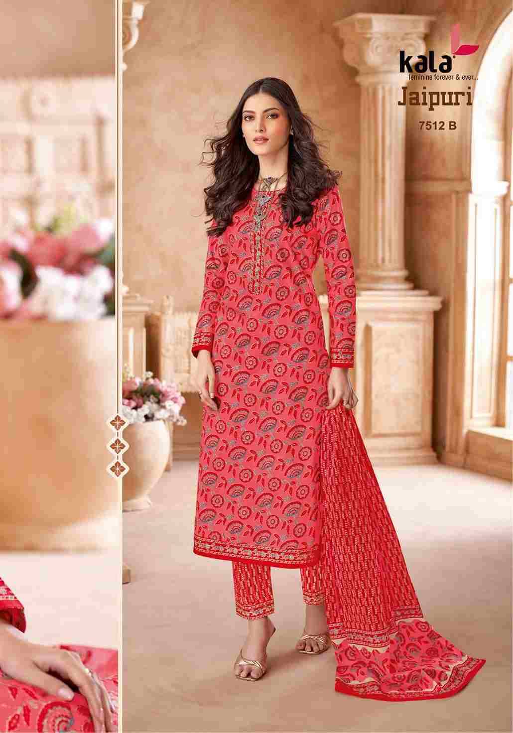 Jaipuri Vol-7 By Kala 7501-B To 7512-B Series Beautiful Suits Colorful Stylish Fancy Casual Wear & Ethnic Wear Premium Cotton Print Dresses At Wholesale Price