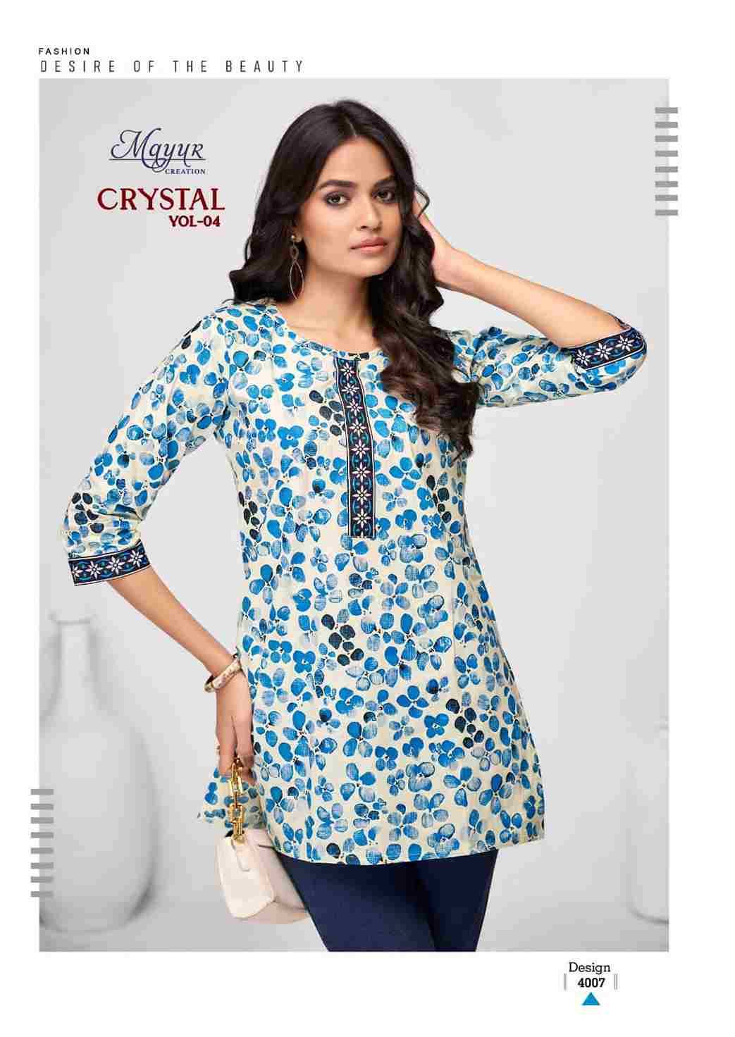 Crystal Vol-4 By Mayur Creation 4001 To 4012 Series Designer Stylish Fancy Colorful Beautiful Party Wear & Ethnic Wear Collection Cotton Tops At Wholesale Price