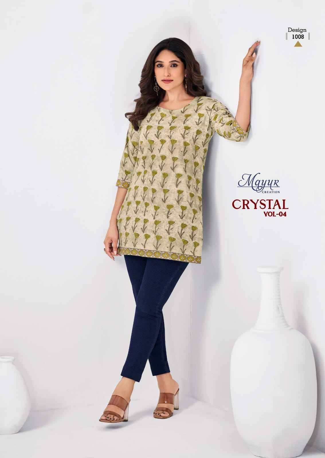 Crystal Vol-4 By Mayur Creation 4001 To 4012 Series Designer Stylish Fancy Colorful Beautiful Party Wear & Ethnic Wear Collection Cotton Tops At Wholesale Price