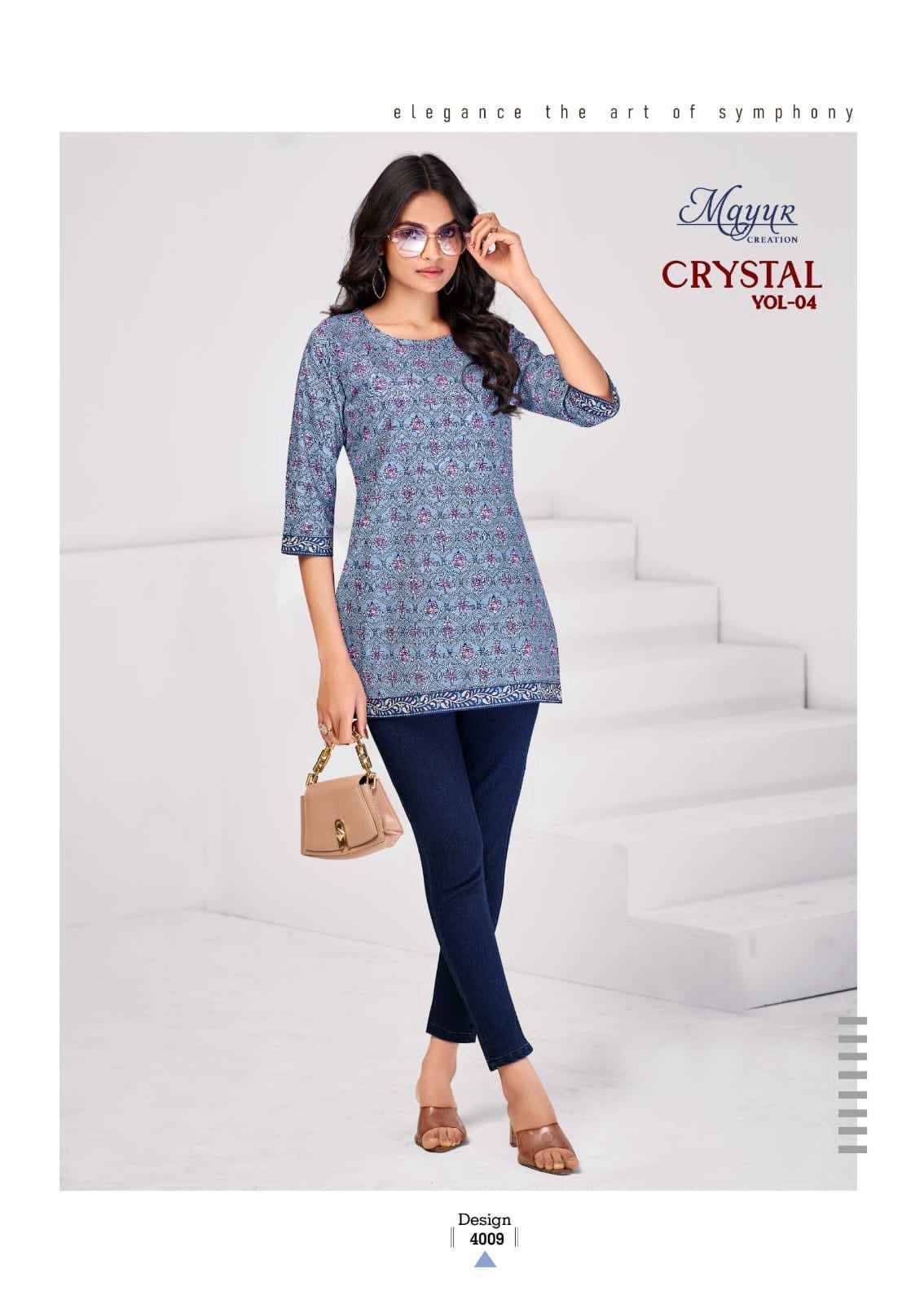 Crystal Vol-4 By Mayur Creation 4001 To 4012 Series Designer Stylish Fancy Colorful Beautiful Party Wear & Ethnic Wear Collection Cotton Tops At Wholesale Price