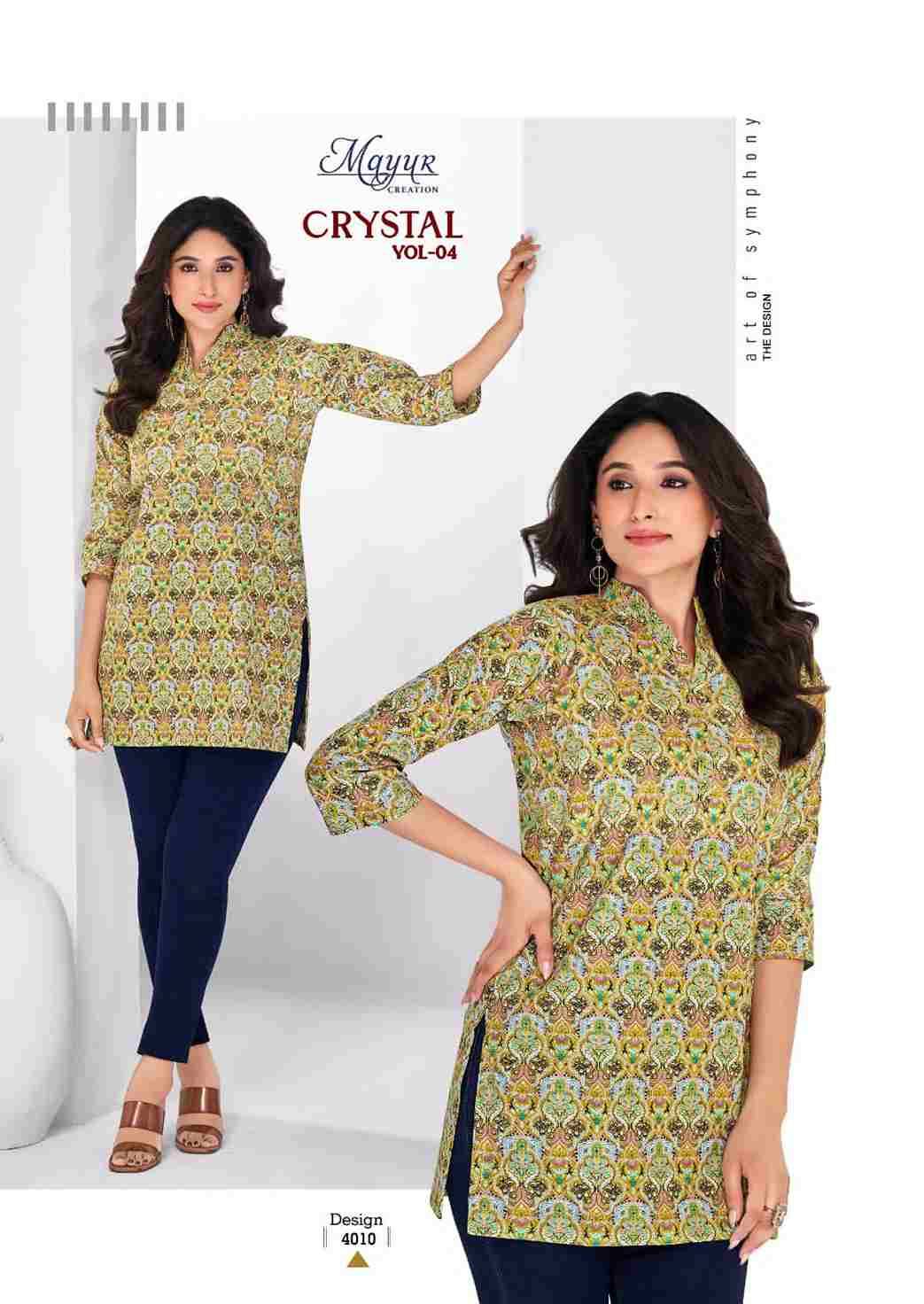 Crystal Vol-4 By Mayur Creation 4001 To 4012 Series Designer Stylish Fancy Colorful Beautiful Party Wear & Ethnic Wear Collection Cotton Tops At Wholesale Price