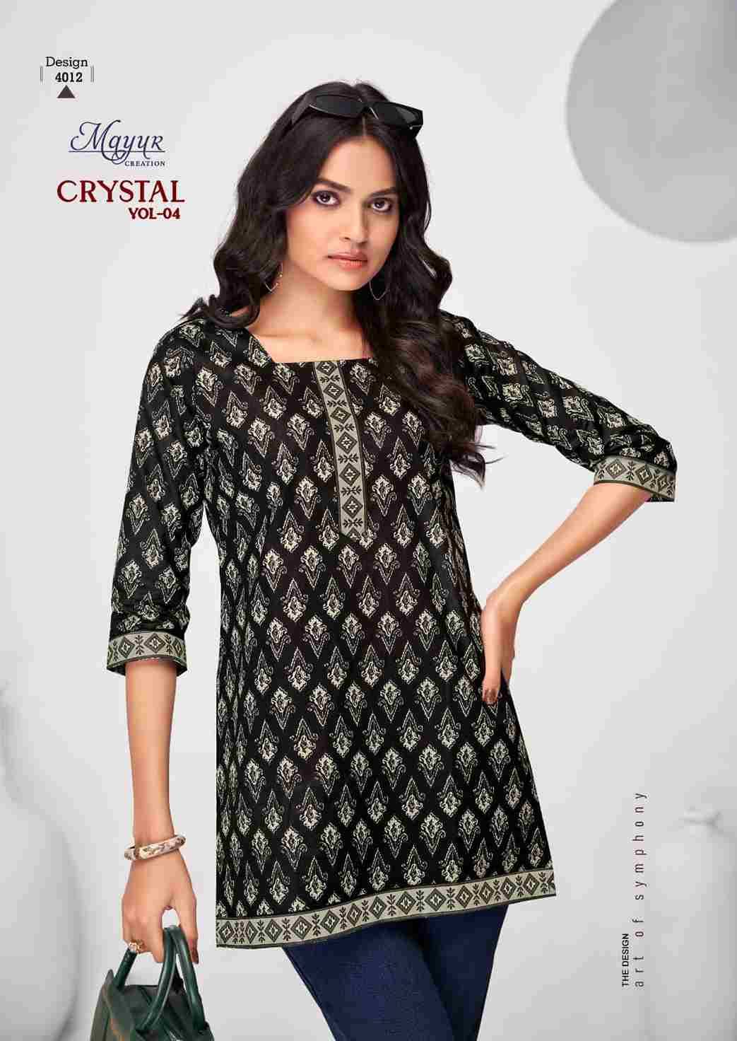 Crystal Vol-4 By Mayur Creation 4001 To 4012 Series Designer Stylish Fancy Colorful Beautiful Party Wear & Ethnic Wear Collection Cotton Tops At Wholesale Price