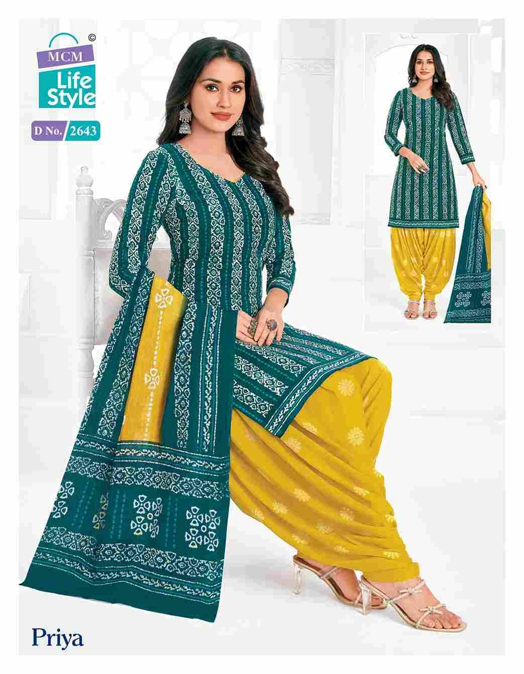 Priya Vol-26 By MCM Lifestyle 2628 To 2651 Series Beautiful Festive Suits Stylish Fancy Colorful Casual Wear & Ethnic Wear Pure Cambric Cotton Print Dresses At Wholesale Price