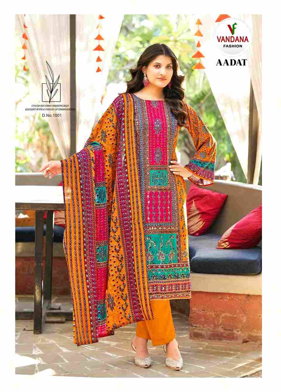 Aadat Vol-1 By Vandana Fashion 1001 To 1006 Series Beautiful Festive Suits Stylish Fancy Colorful Casual Wear & Ethnic Wear Viscose Rayon Print Dresses At Wholesale Price