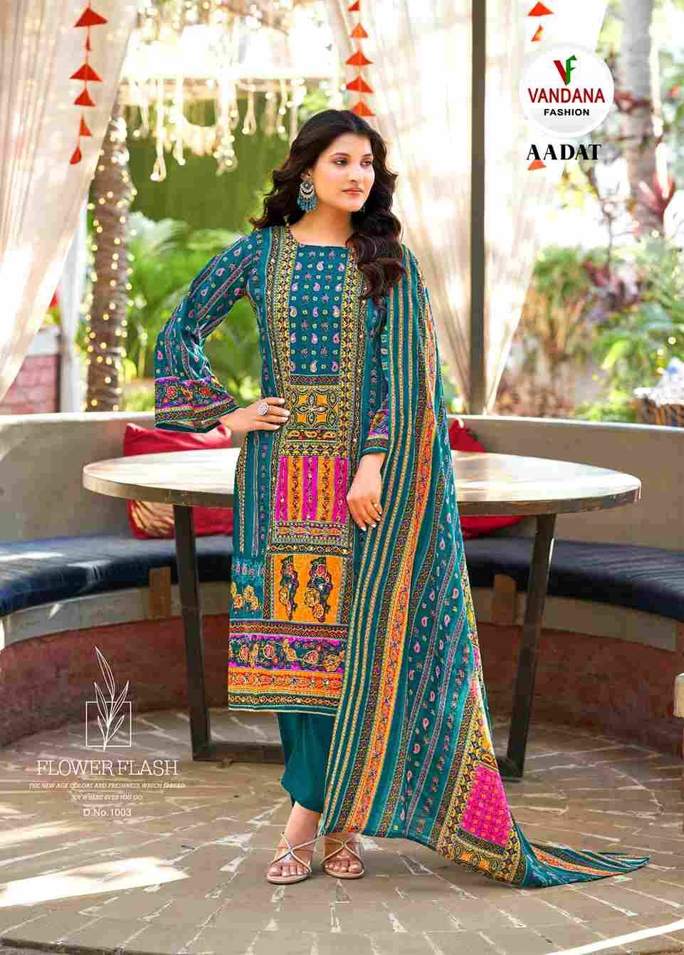Aadat Vol-1 By Vandana Fashion 1001 To 1006 Series Beautiful Festive Suits Stylish Fancy Colorful Casual Wear & Ethnic Wear Viscose Rayon Print Dresses At Wholesale Price