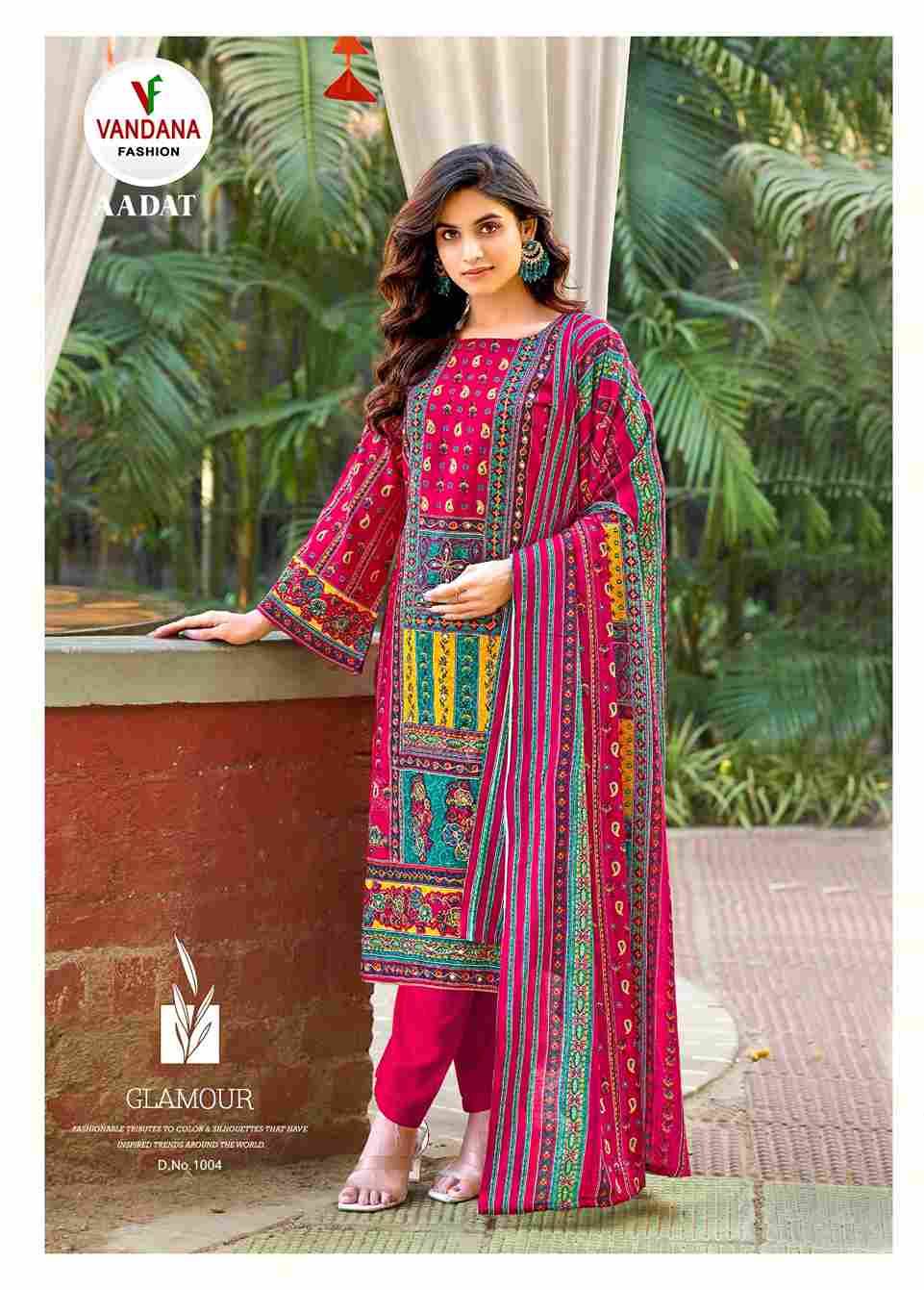 Aadat Vol-1 By Vandana Fashion 1001 To 1006 Series Beautiful Festive Suits Stylish Fancy Colorful Casual Wear & Ethnic Wear Viscose Rayon Print Dresses At Wholesale Price
